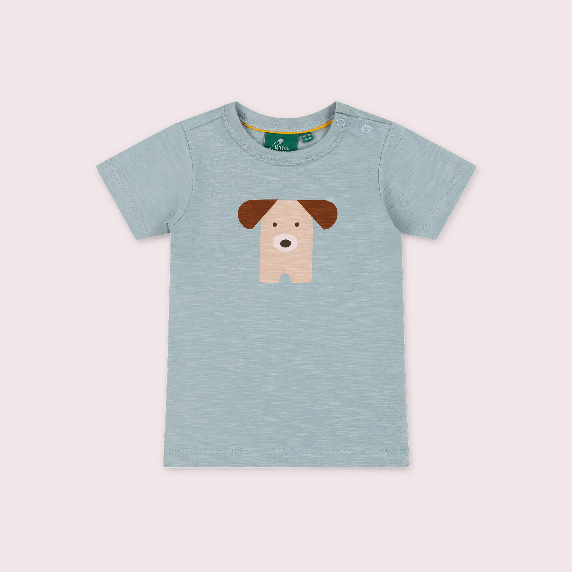 Little Dog Short Sleeve Popper T Shirt Blue / 7-8y