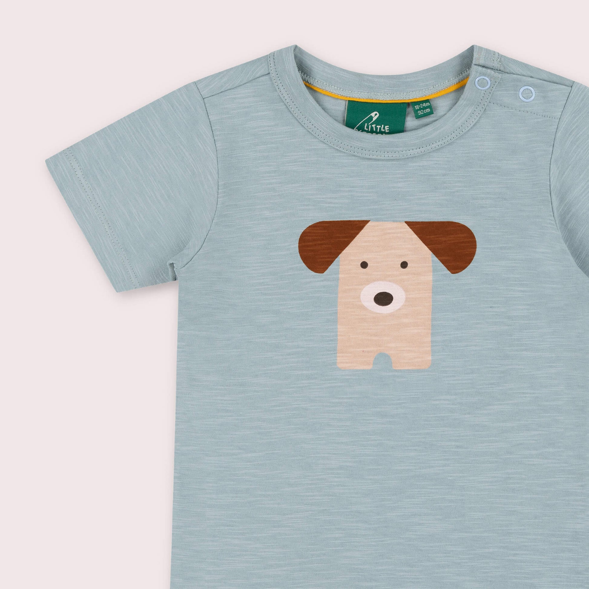 Little Dog Short Sleeve Popper T Shirt Blue / 7-8y