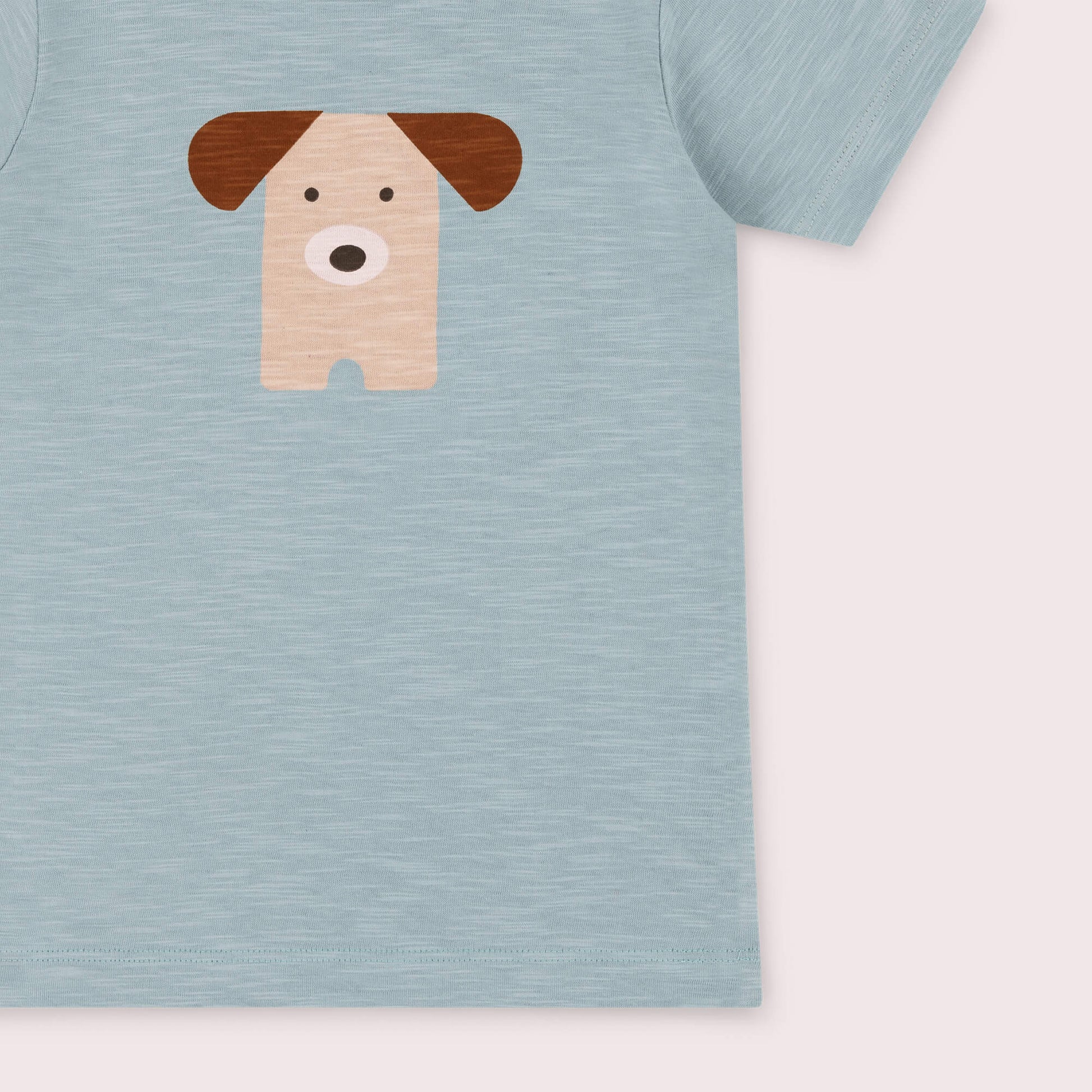 Little Dog Short Sleeve Popper T Shirt Blue / 7-8y