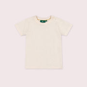 Cream Short Sleeve Popper T Shirt Cream / 7-8y