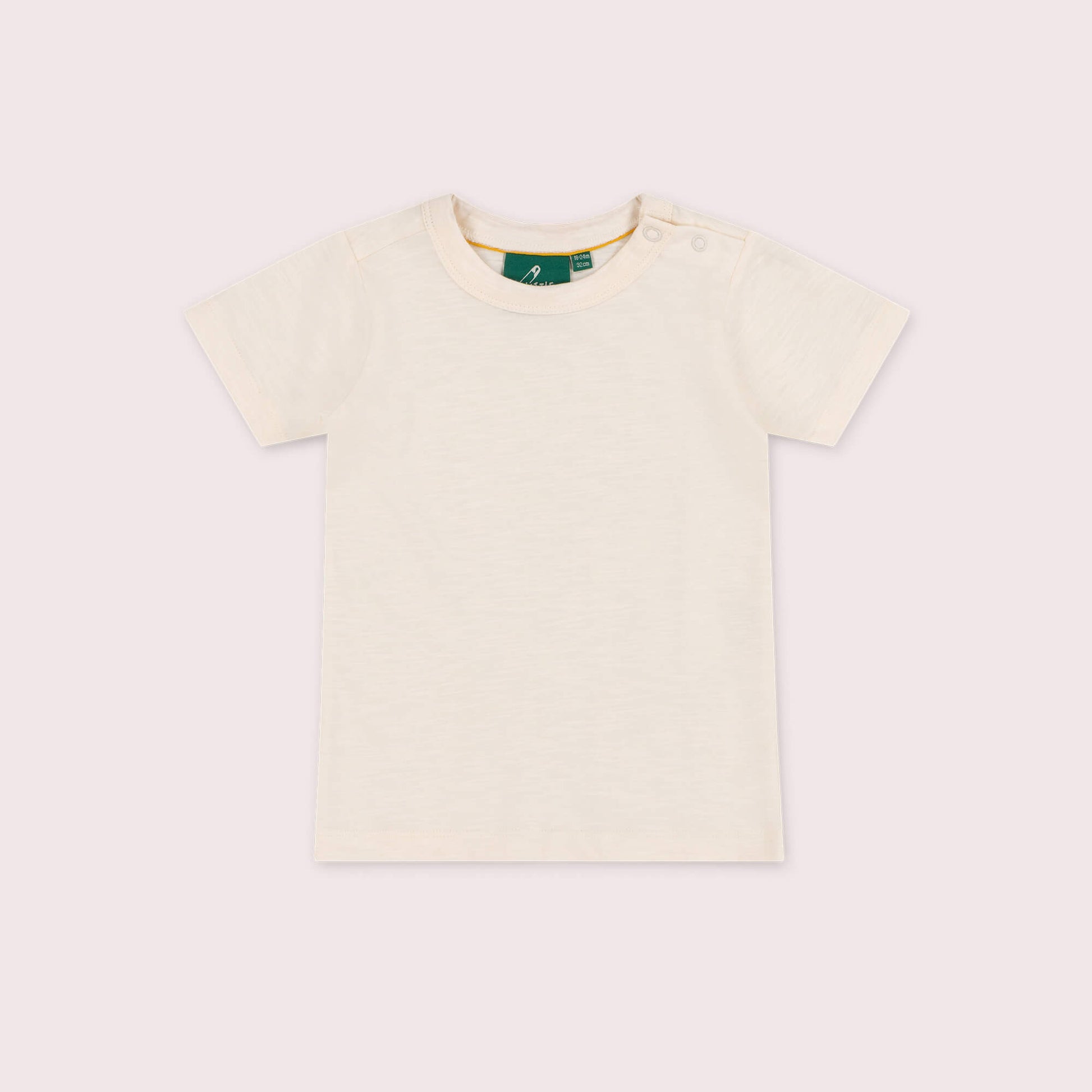 Cream Short Sleeve Popper T Shirt Cream / 7-8y