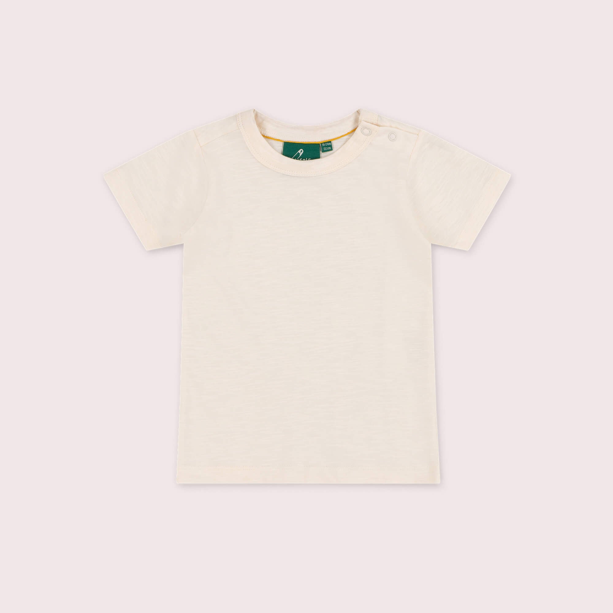 Cream Short Sleeve Popper T Shirt Cream / 7-8y