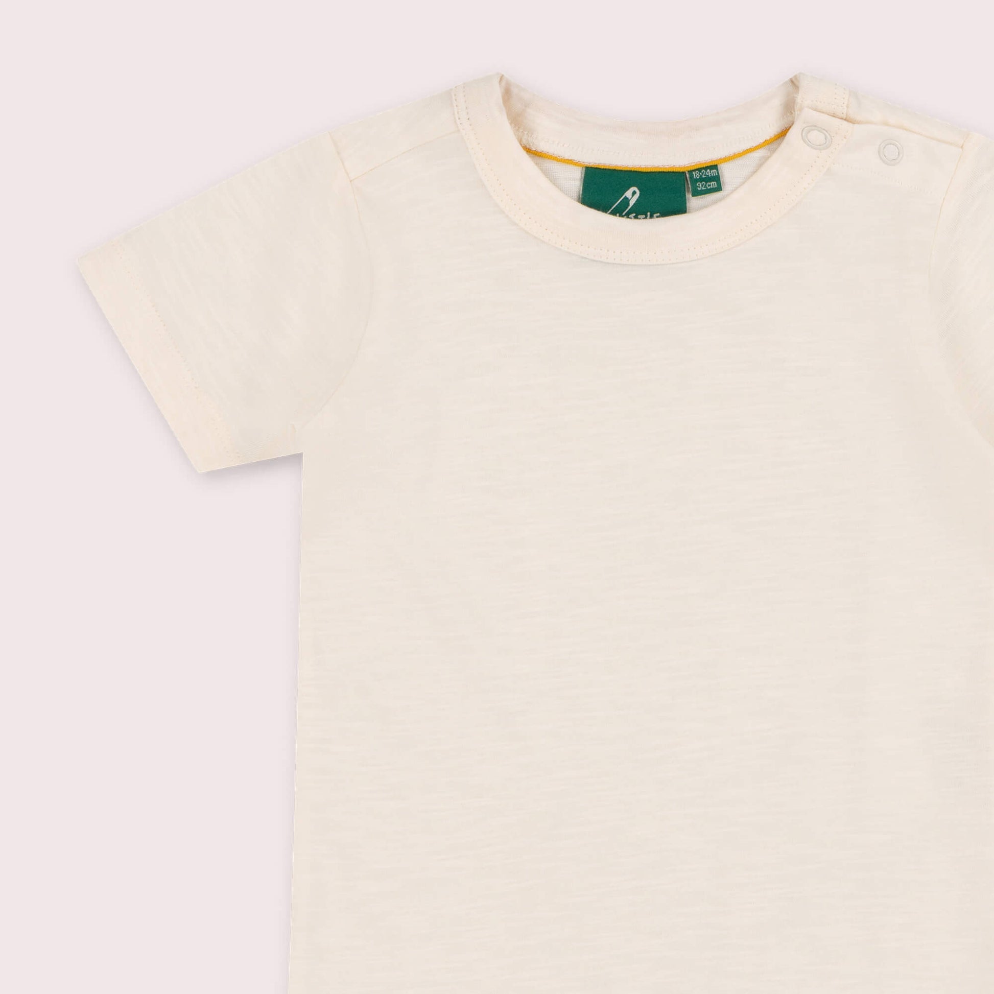 Cream Short Sleeve Popper T Shirt Cream / 7-8y