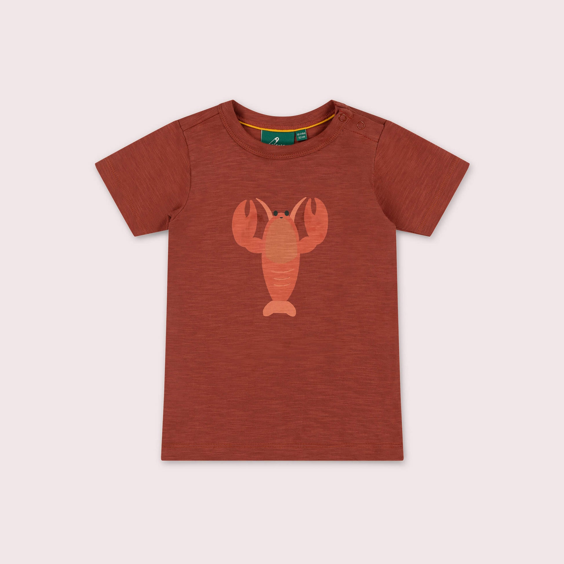 Little Lobster Short Sleeve Popper T Shirt Orange / 7-8y
