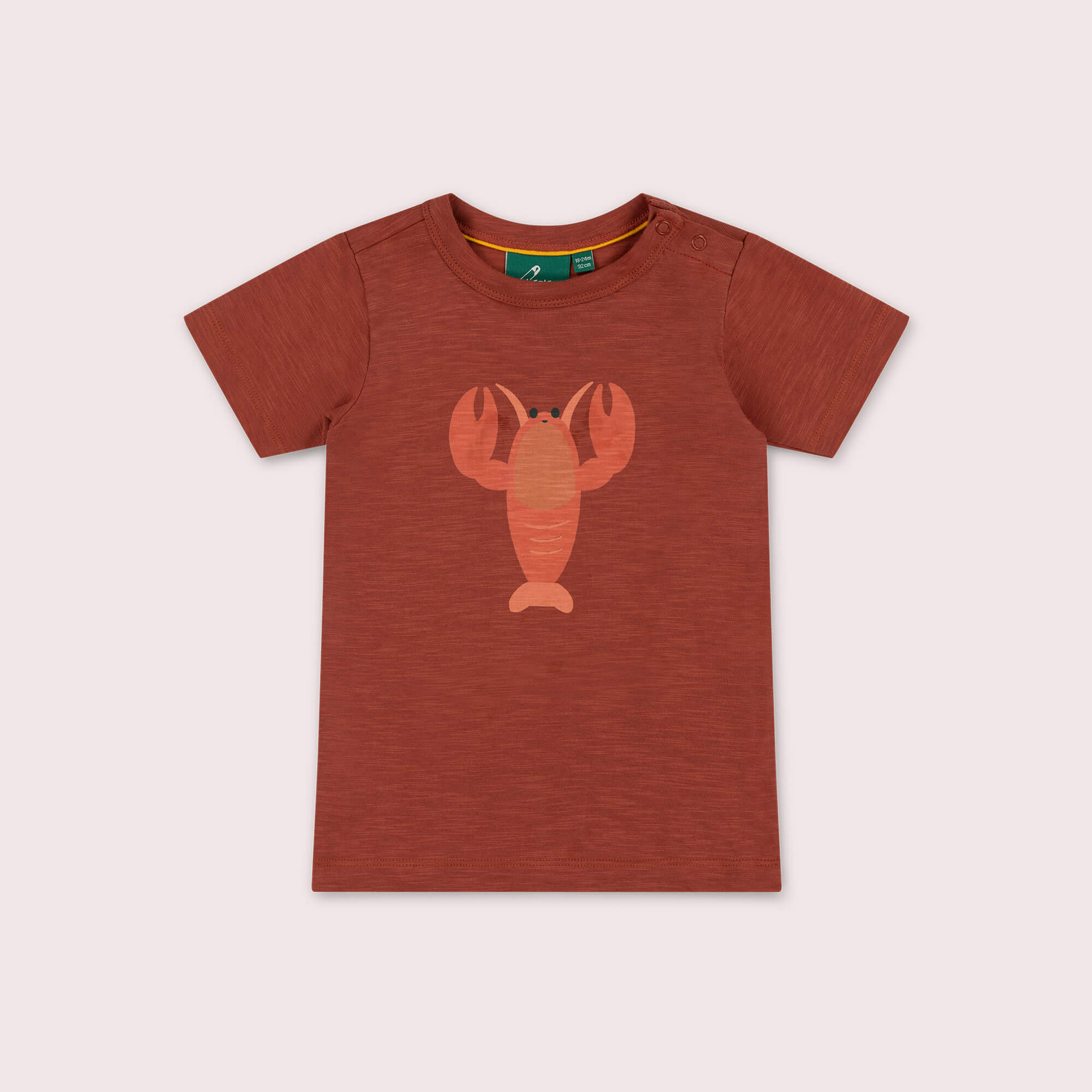 Little Lobster Short Sleeve Popper T Shirt Orange / 7-8y