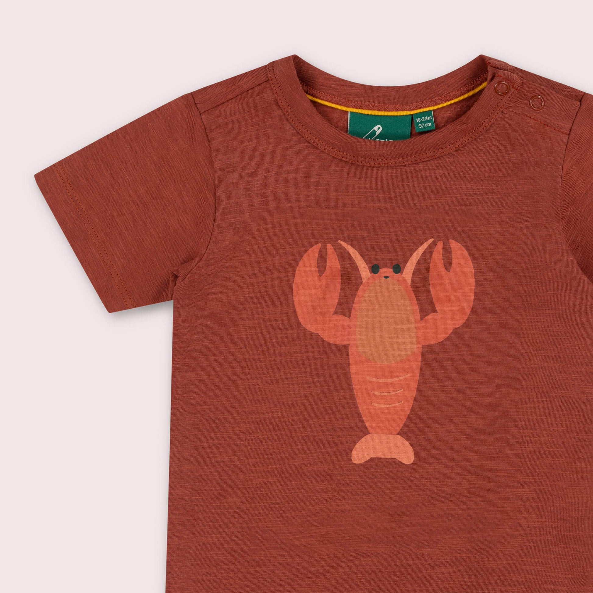 Little Lobster Short Sleeve Popper T Shirt Orange / 7-8y