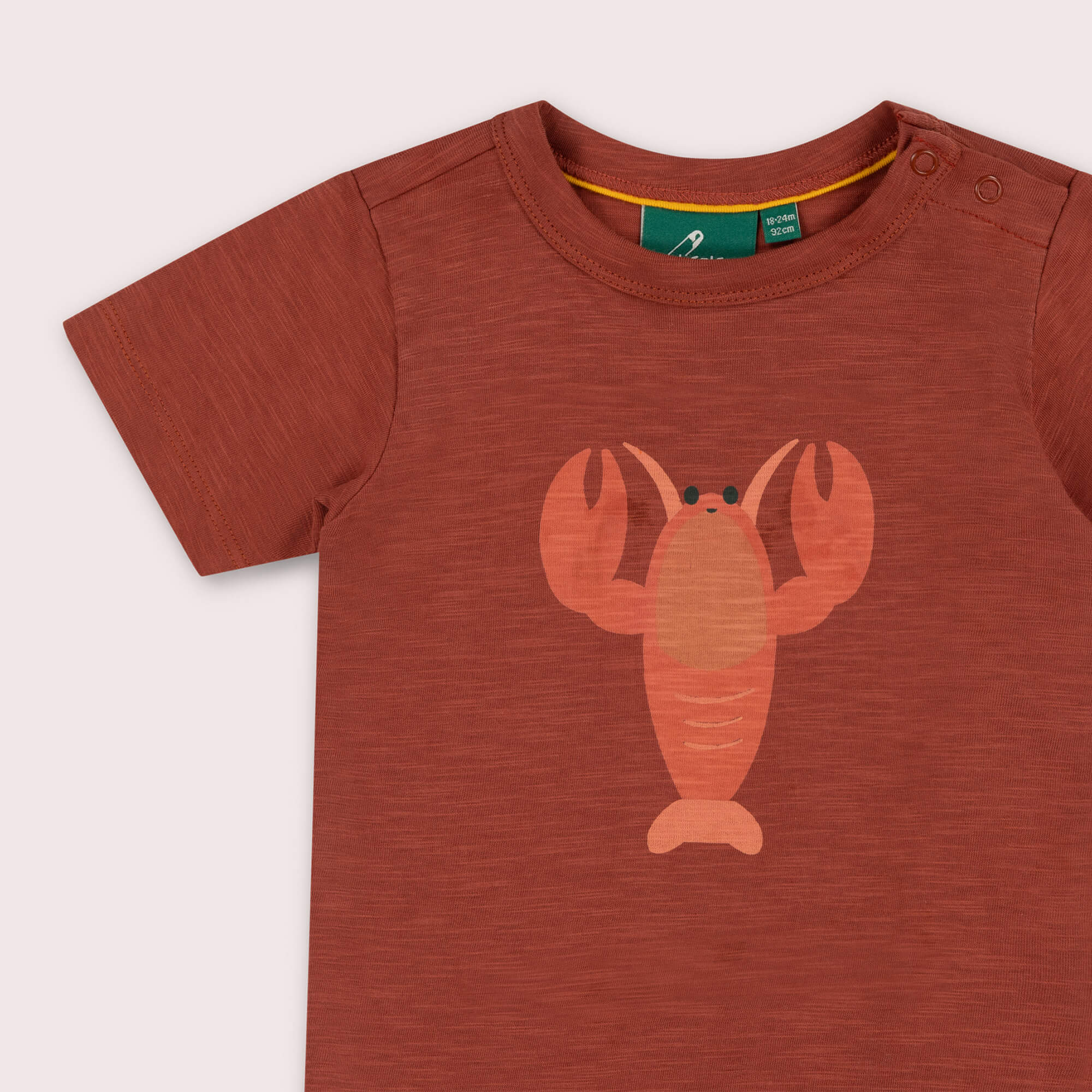 Little Lobster Short Sleeve Popper T Shirt Orange / 7-8y