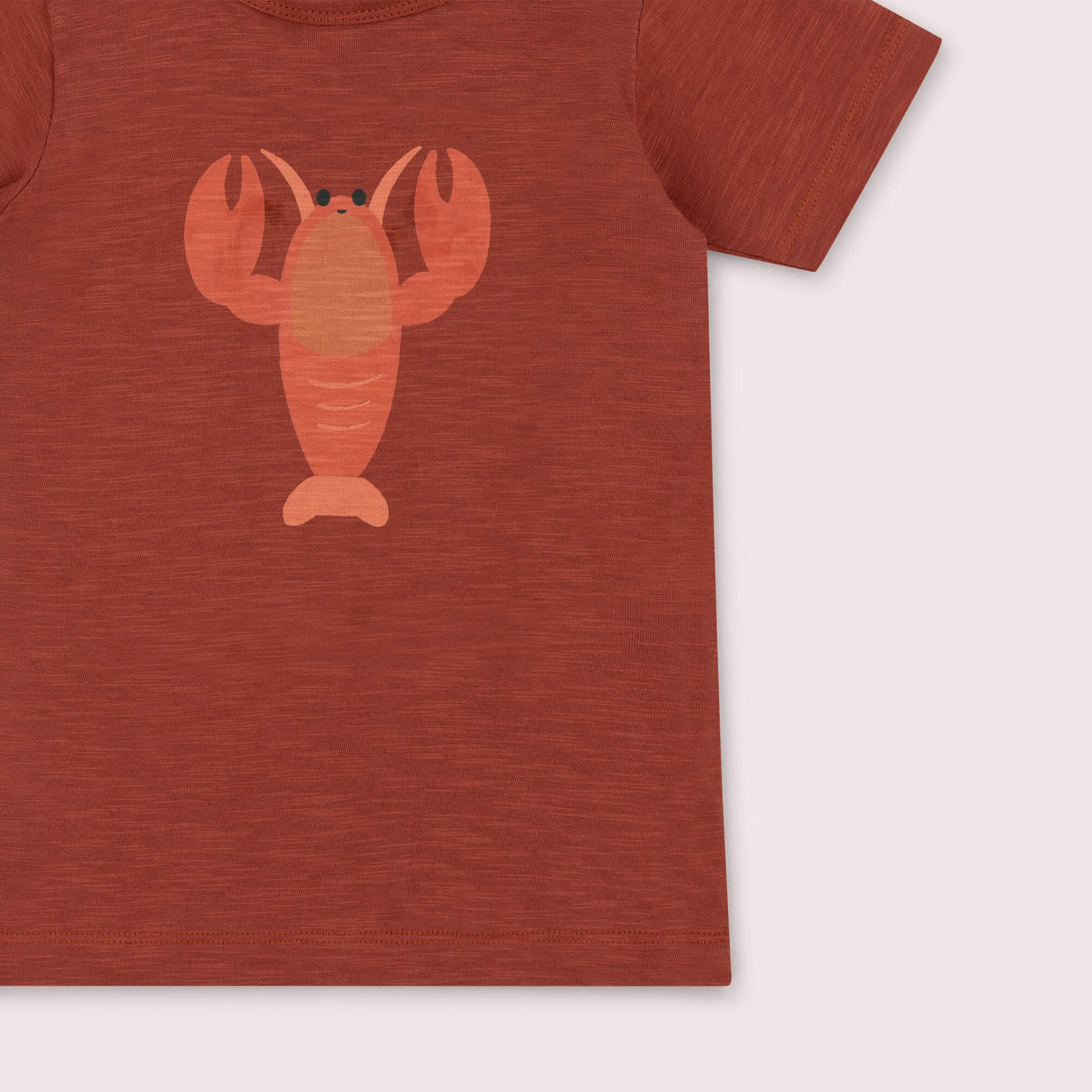 Little Lobster Short Sleeve Popper T Shirt Orange / 7-8y