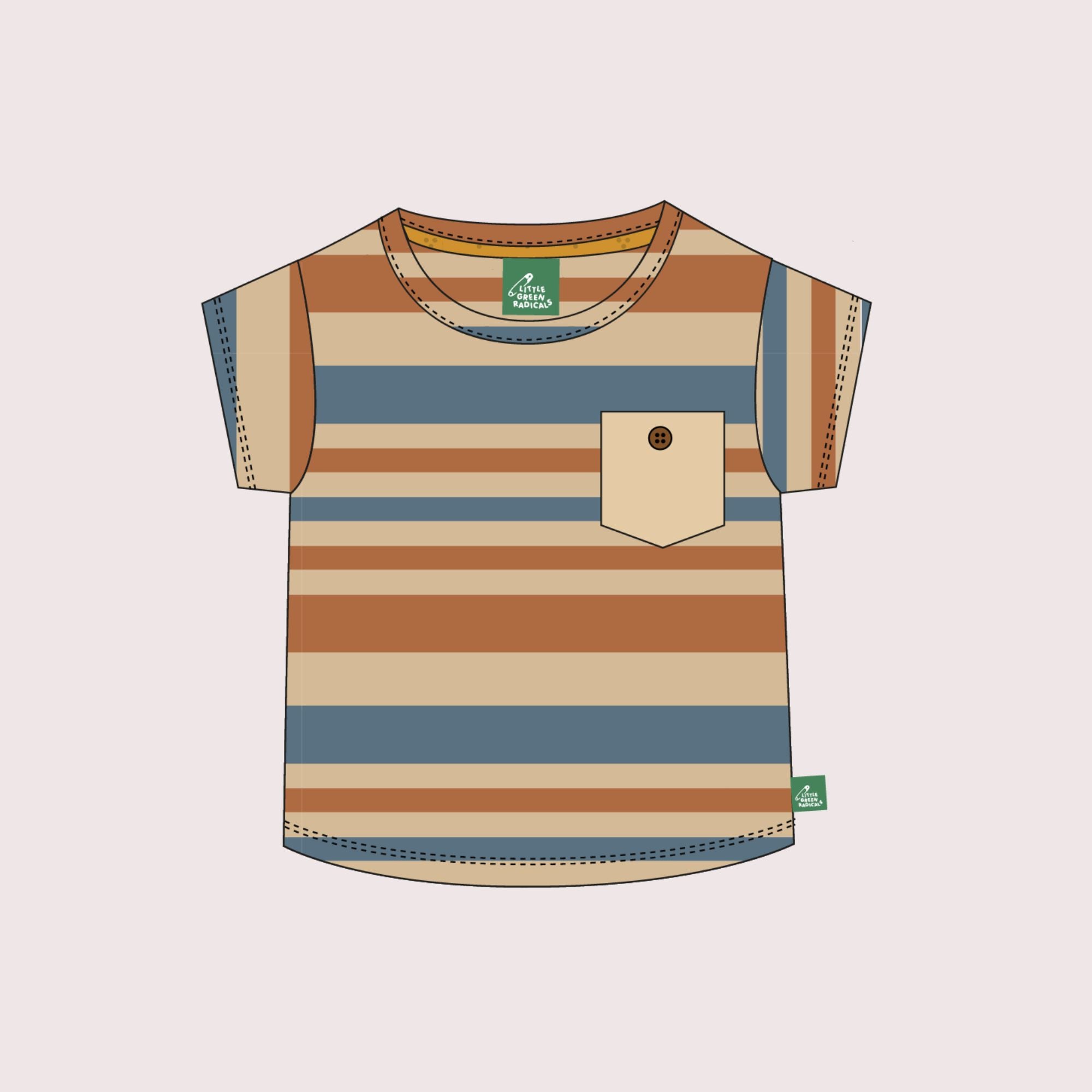 Nautical Striped Organic Essential T-Shirt