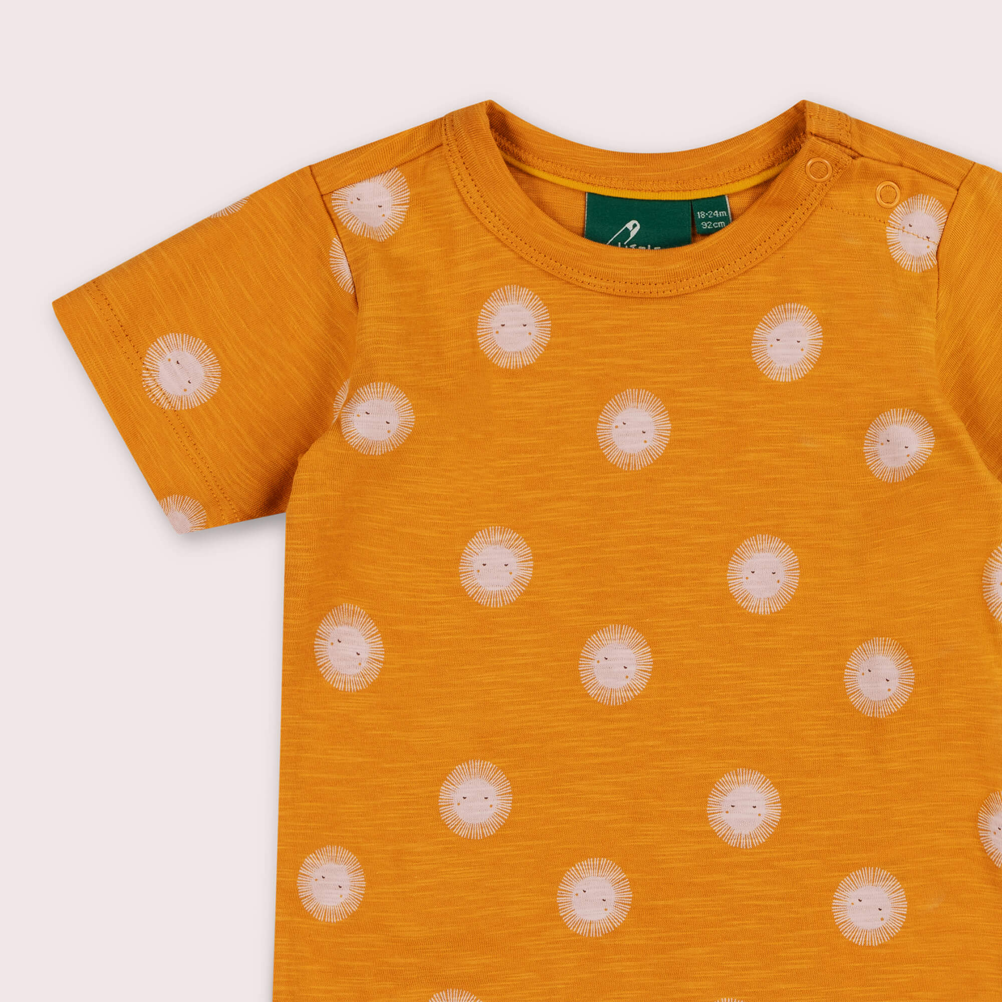 Sunshine Short Sleeve Popper T Shirt Gold / 7-8y