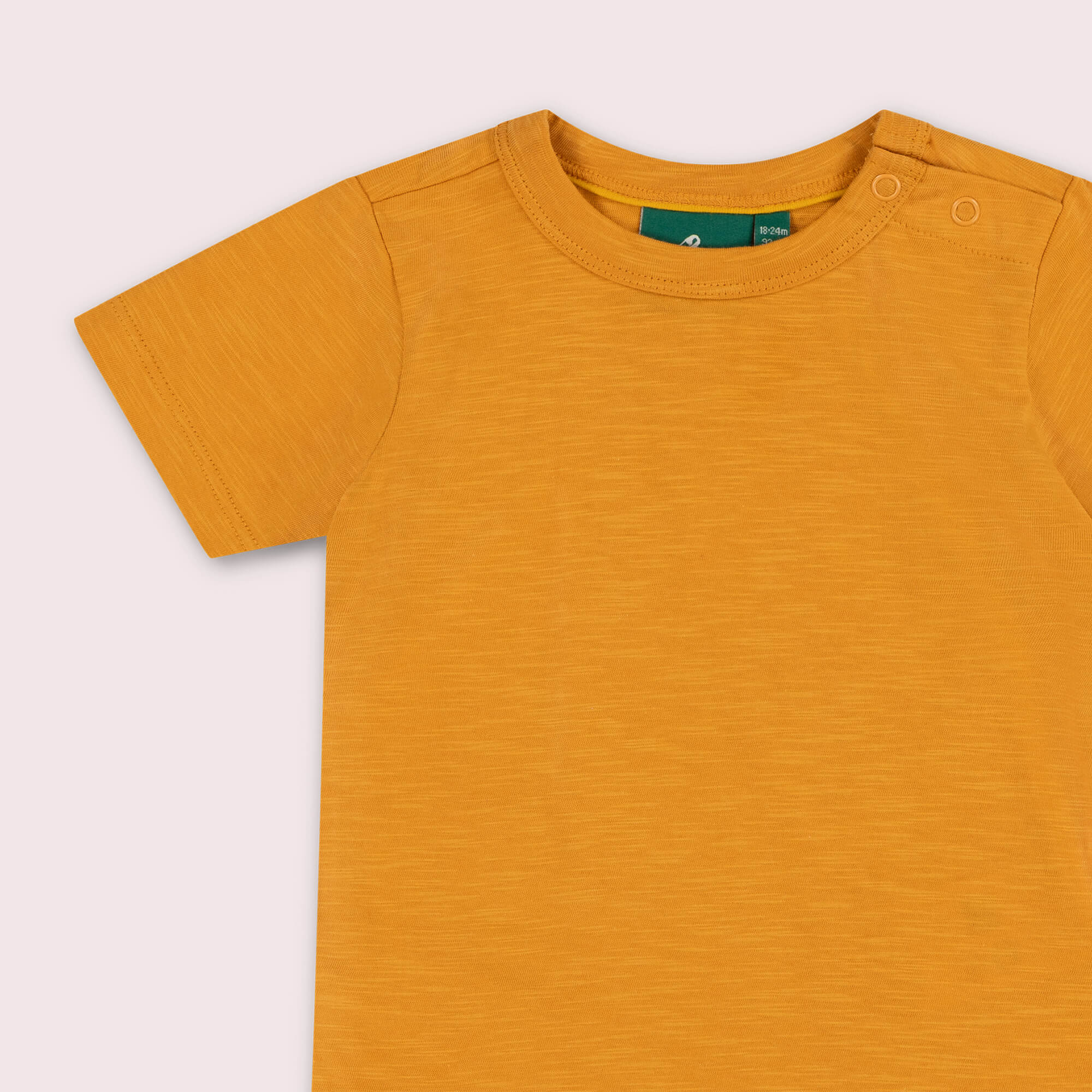 Golden Ochre Short Sleeve Popper T Shirt Gold / 7-8y