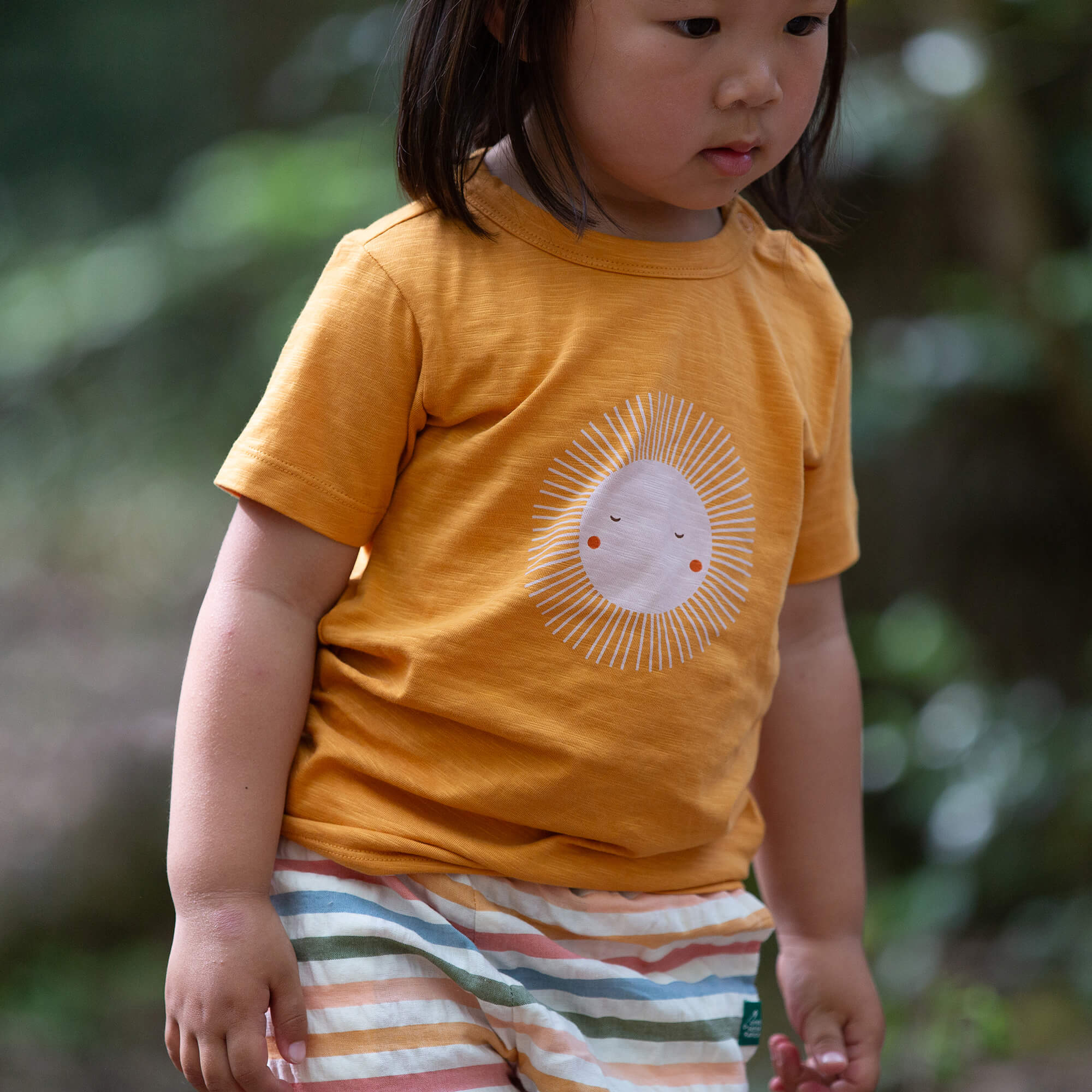 Sun Rays Short Sleeve Popper T Shirt Gold / 7-8y