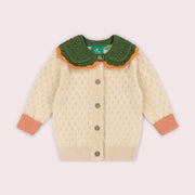 Oatmeal Pointelle Knitted Cardigan Oatmeal / 7-8y