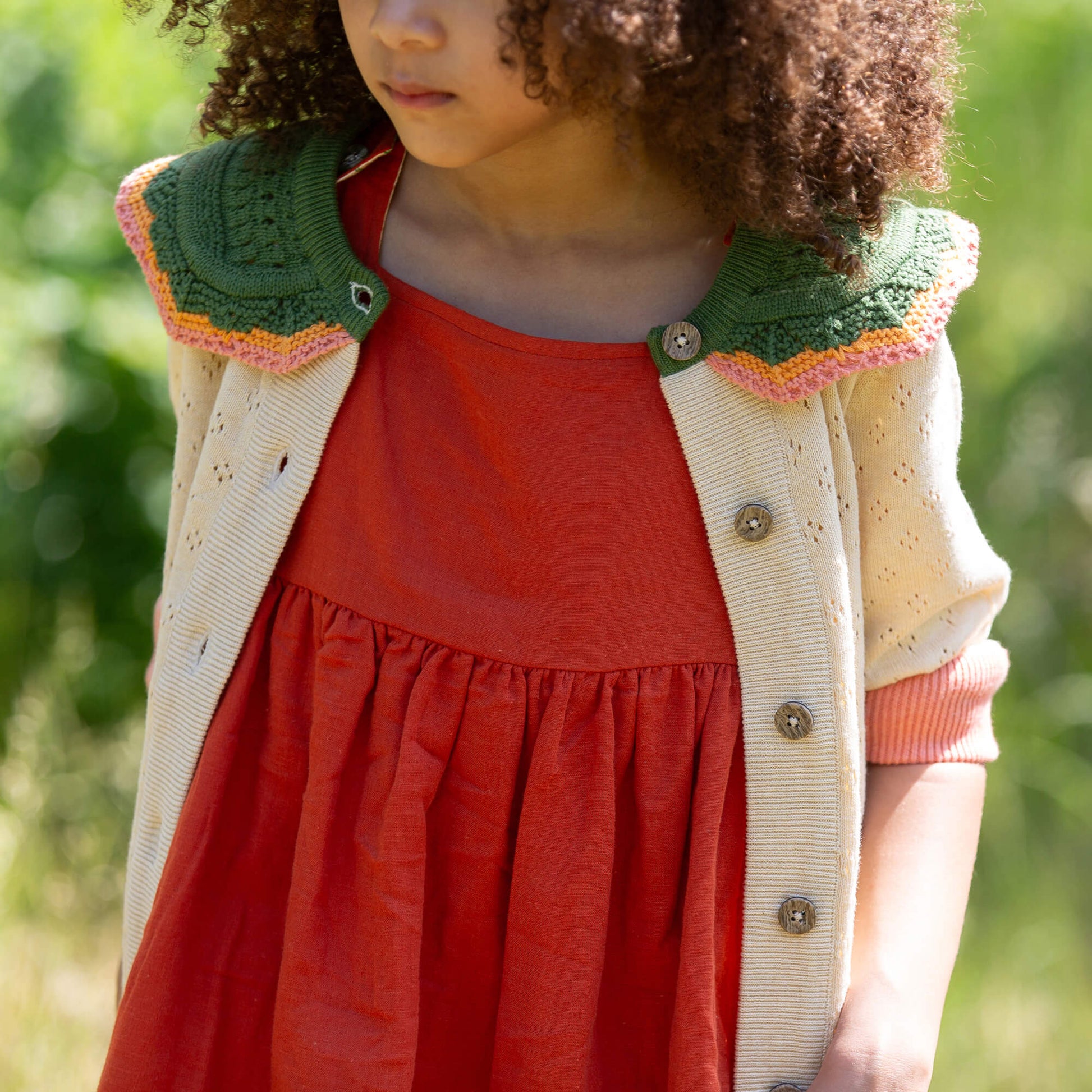Oatmeal Pointelle Knitted Cardigan Oatmeal / 7-8y
