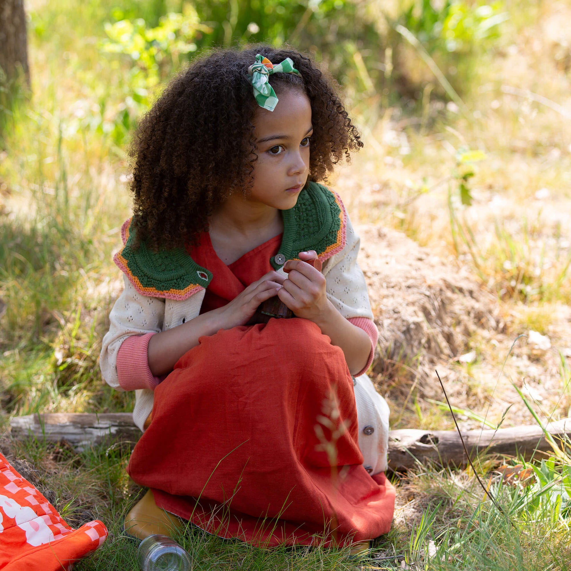 Oatmeal Pointelle Knitted Cardigan Oatmeal / 7-8y