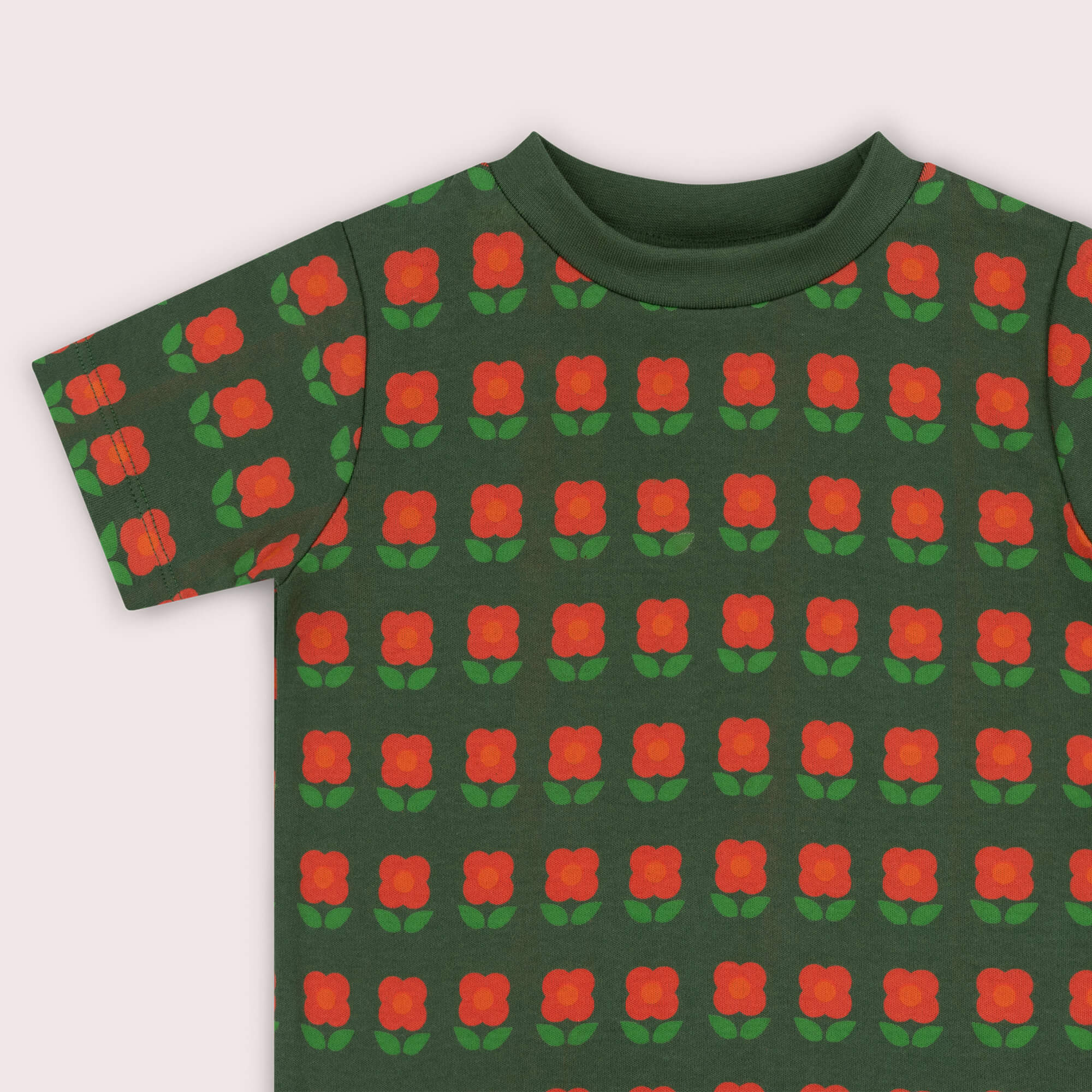 Tigerlily Flowers Short Sleeve T Shirt Green / 7-8y