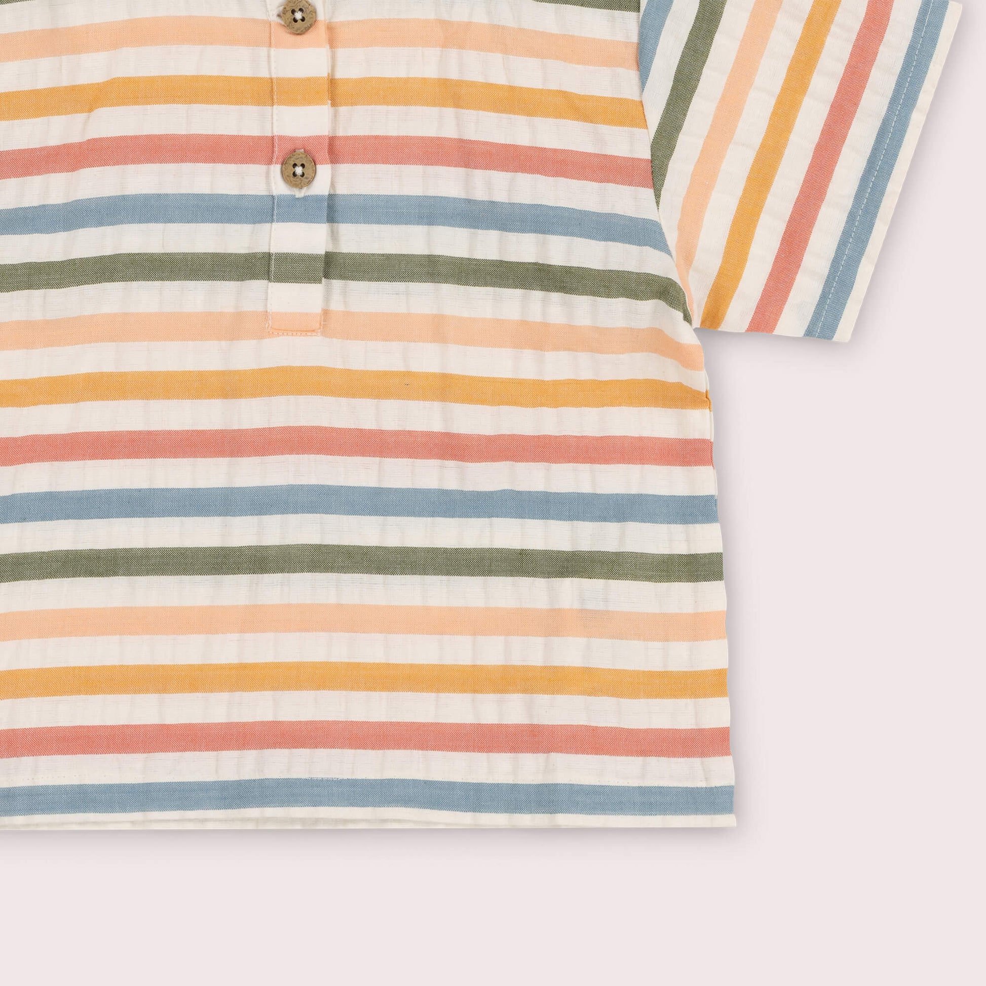Rainbow Days Striped Short Sleeve Henley Top Multi / 7-8y