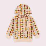 Diamond Check Quarter Zip Hoodie Multi / 7-8y