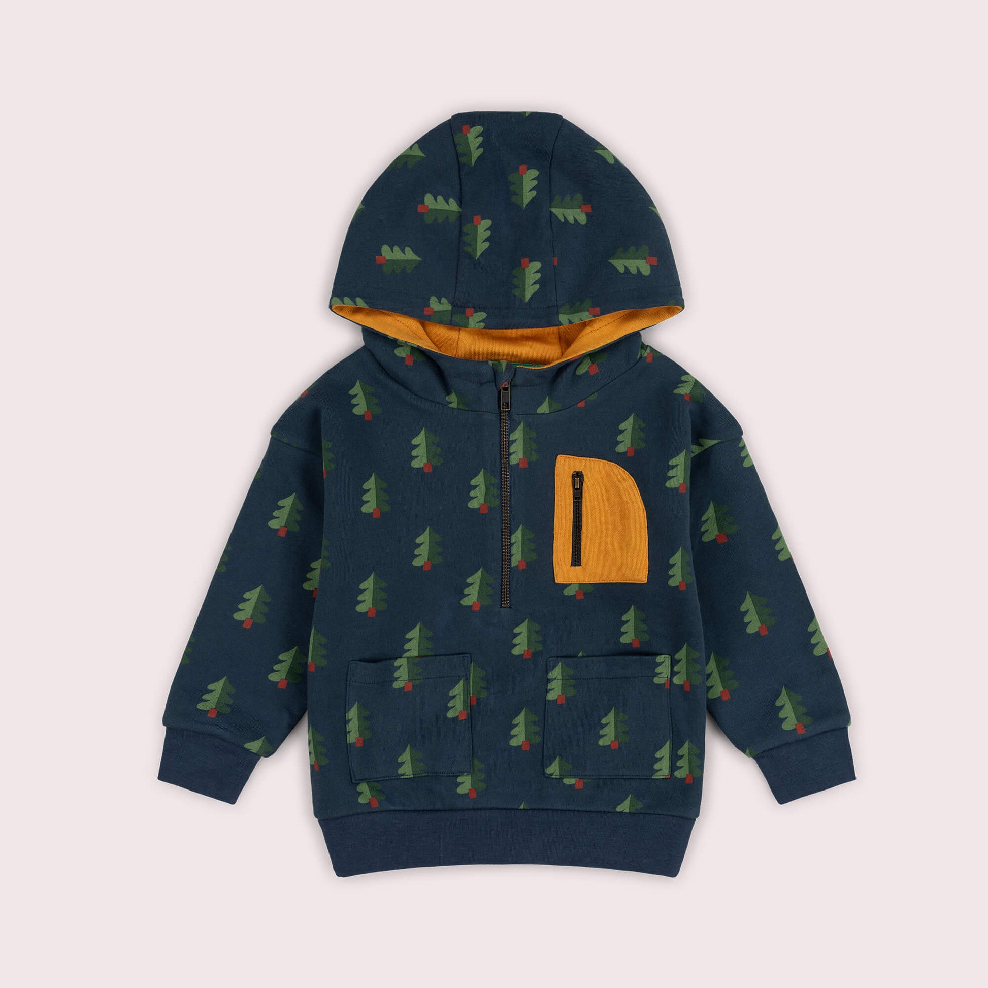 Green Wood Quarter Zip Hoodie Green / 7-8y