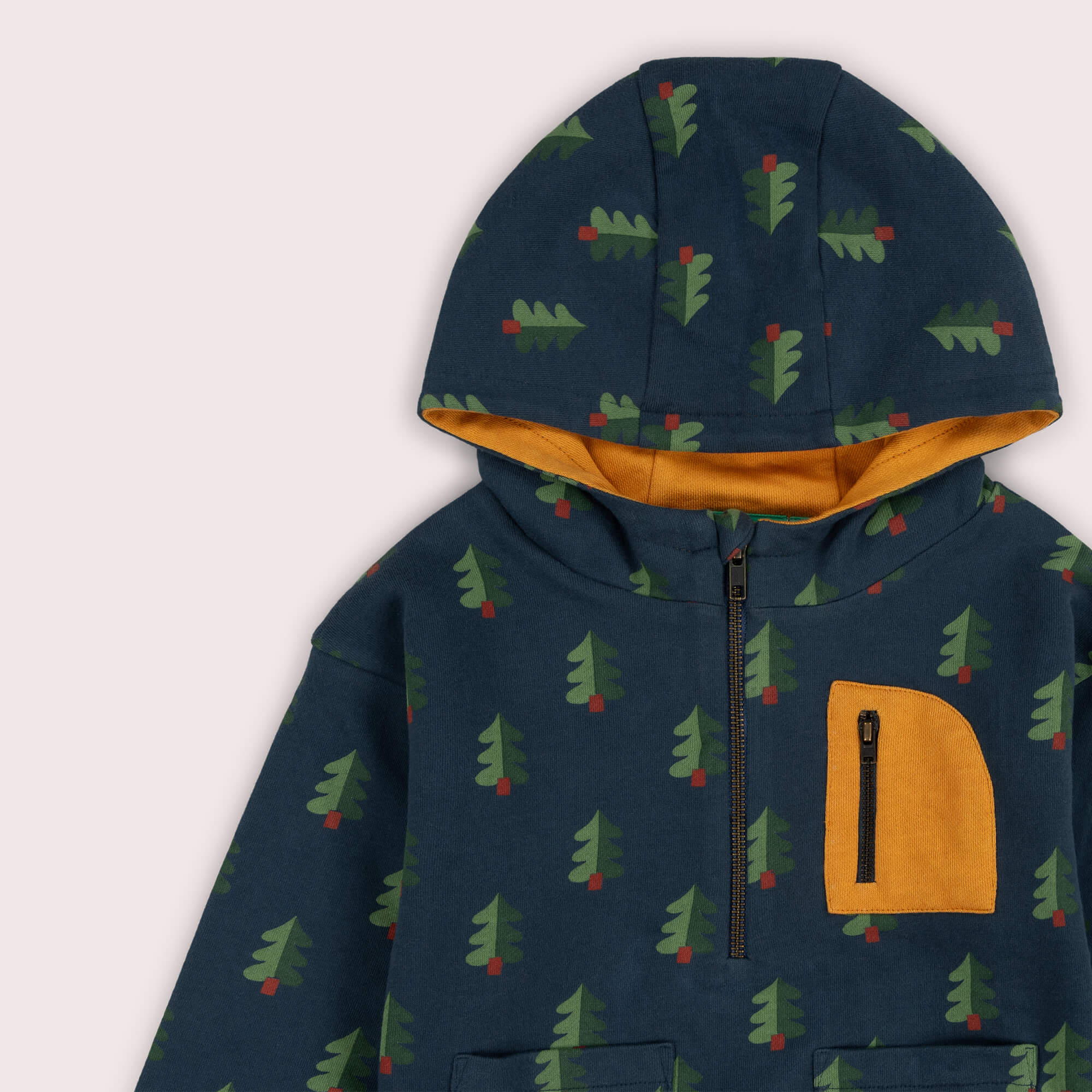 Green Wood Quarter Zip Hoodie Green / 7-8y