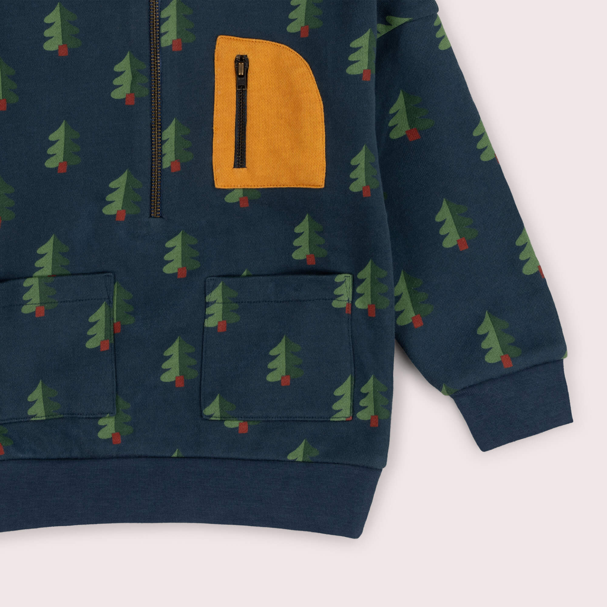 Green Wood Quarter Zip Hoodie Green / 7-8y