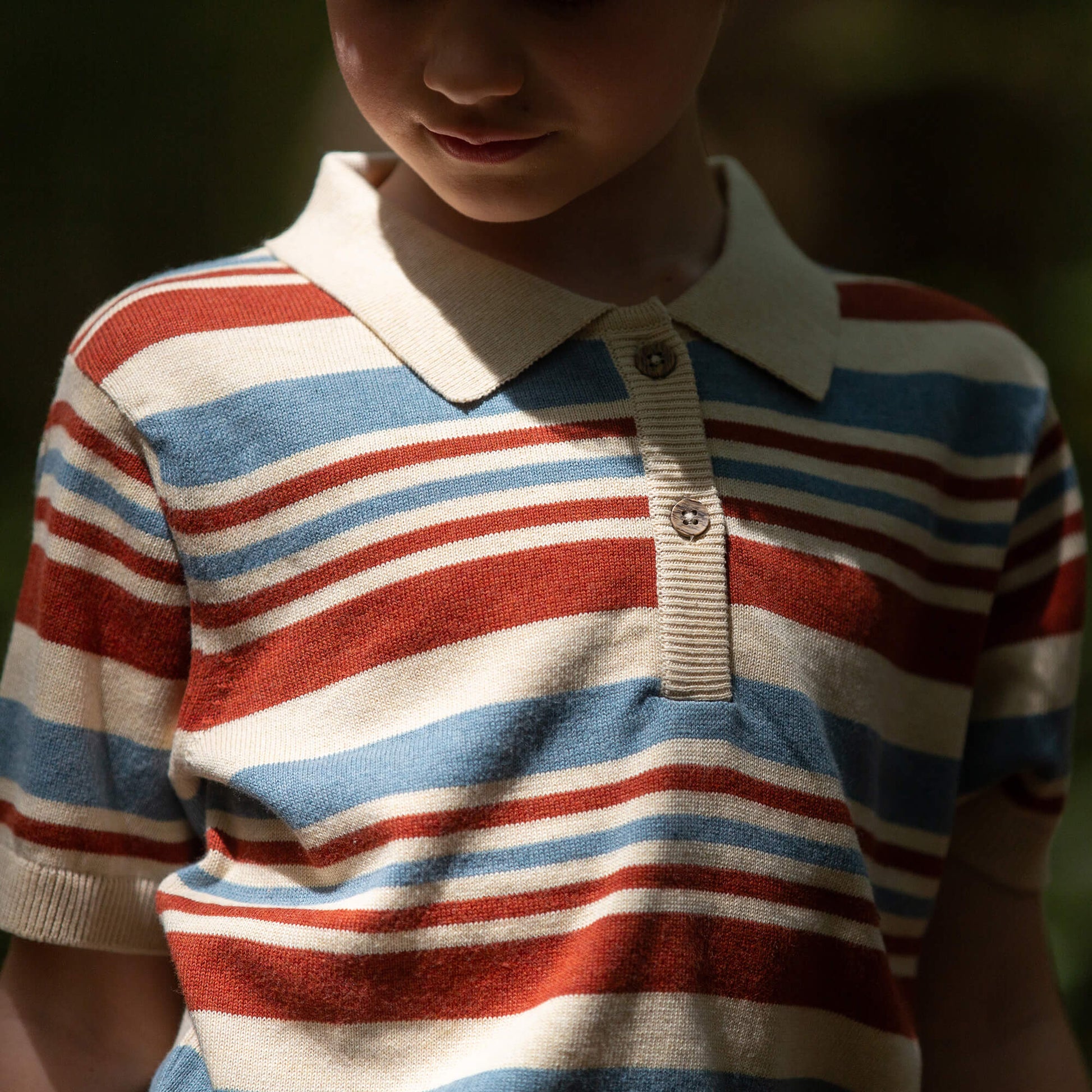 Nautical Striped Short Sleeve Knitted Top Multi / 7-8y