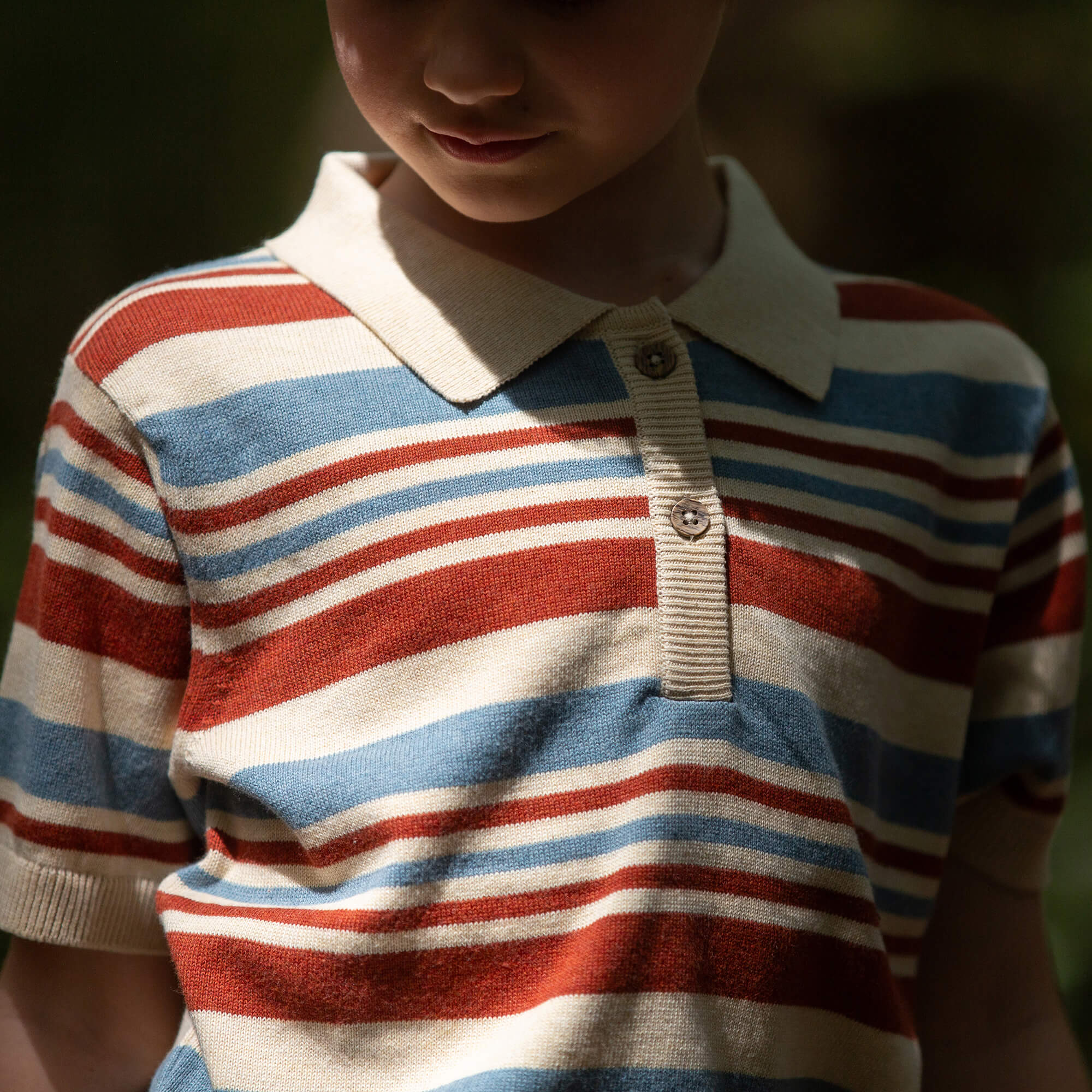 Nautical Striped Short Sleeve Knitted Top Multi / 7-8y