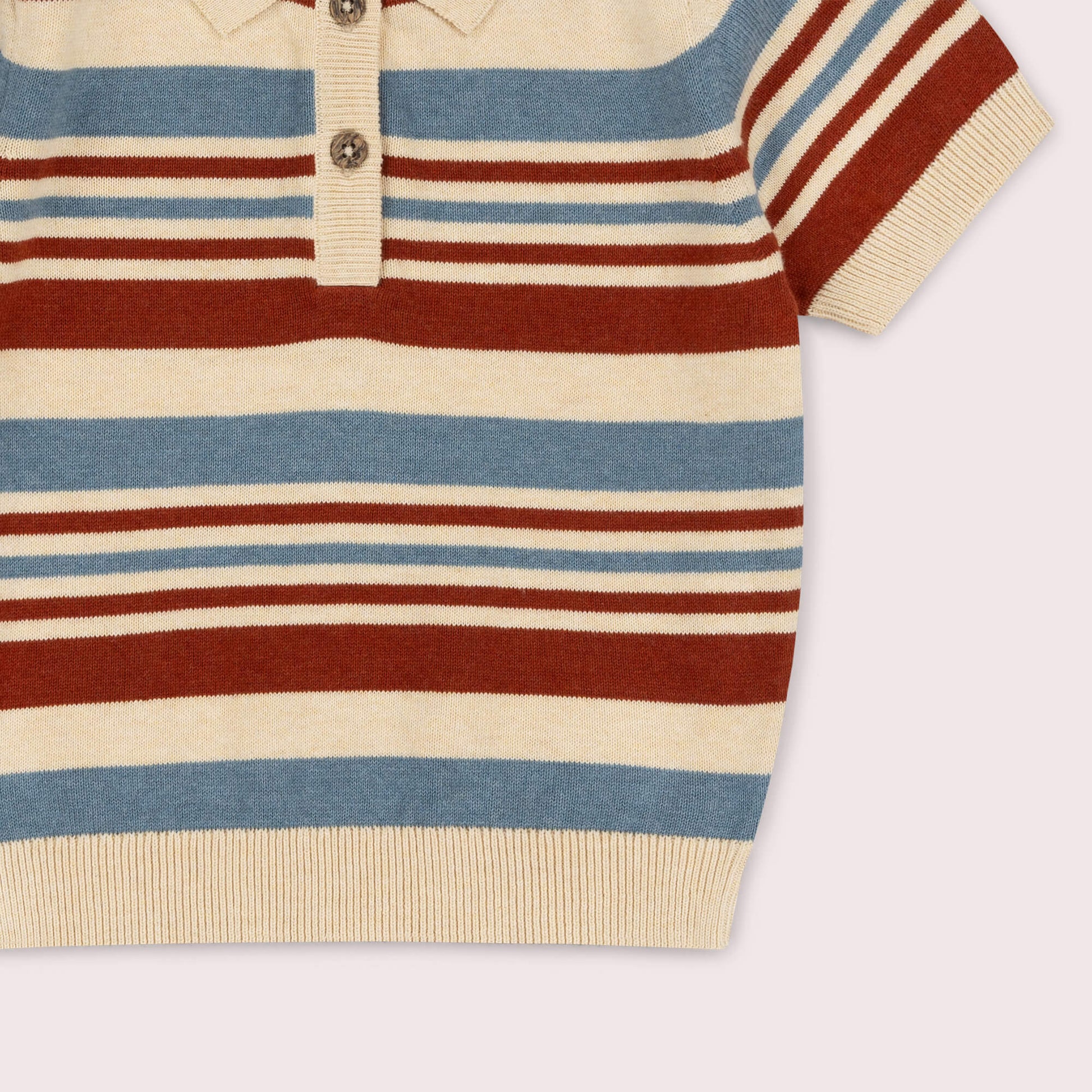 Nautical Striped Short Sleeve Knitted Top Multi / 7-8y