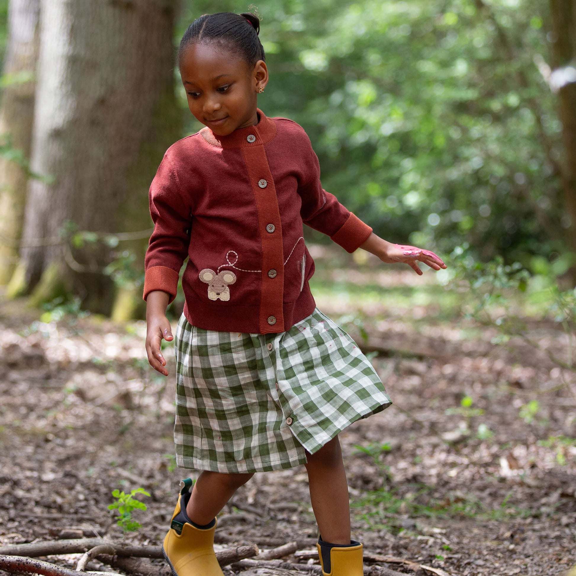 Pawfect Applique Knitted Cardigan Brown / 7-8y