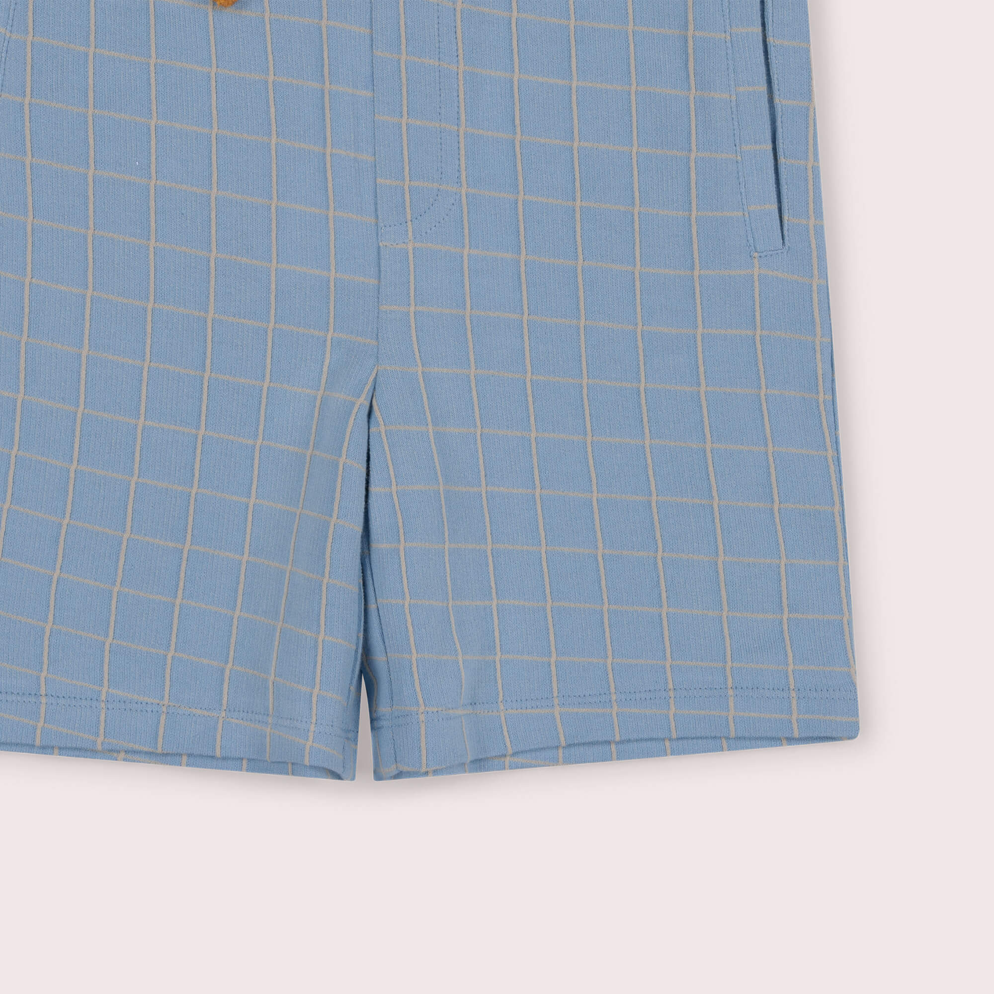 Lake Blue Check Jogger Shorts Blue / 7-8y