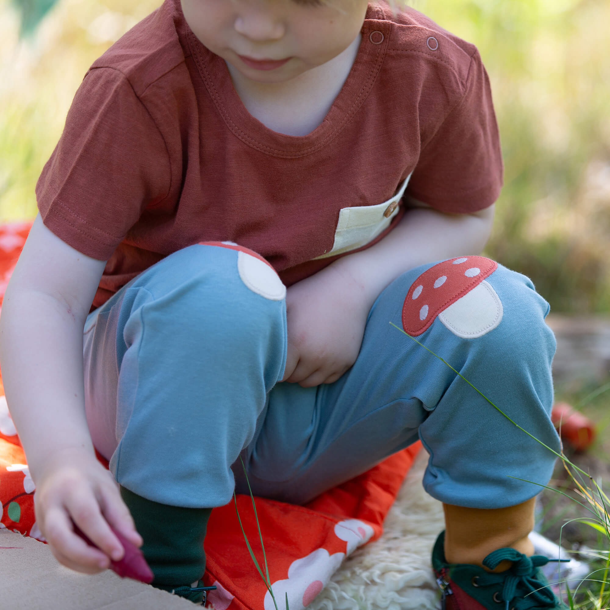 Blue Toadstools Knee Patch Striped Joggers Blue / 5-6y