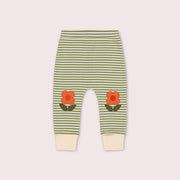 Tigerlily Flowers Knee Patch Striped Joggers Green / 5-6y
