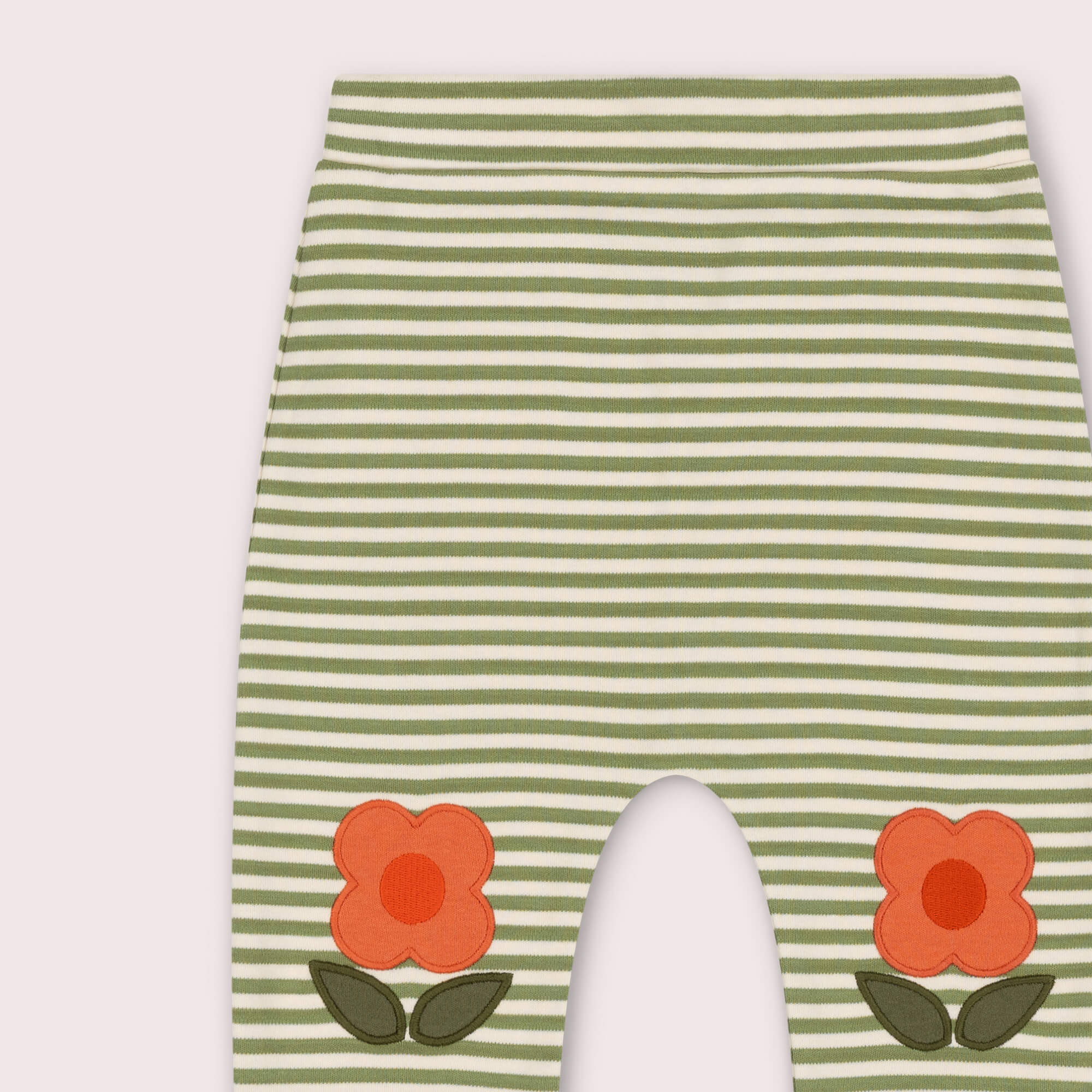 Tigerlily Flowers Knee Patch Striped Joggers Green / 5-6y