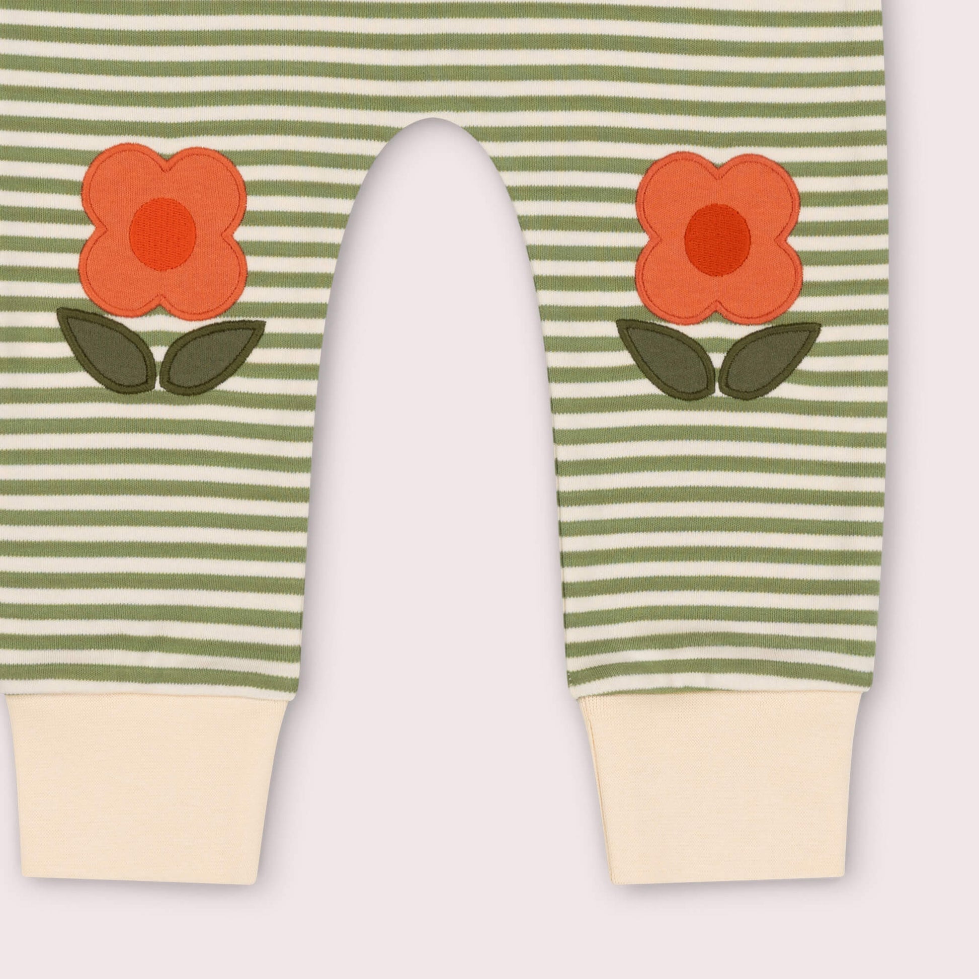 Tigerlily Flowers Knee Patch Striped Joggers Green / 5-6y