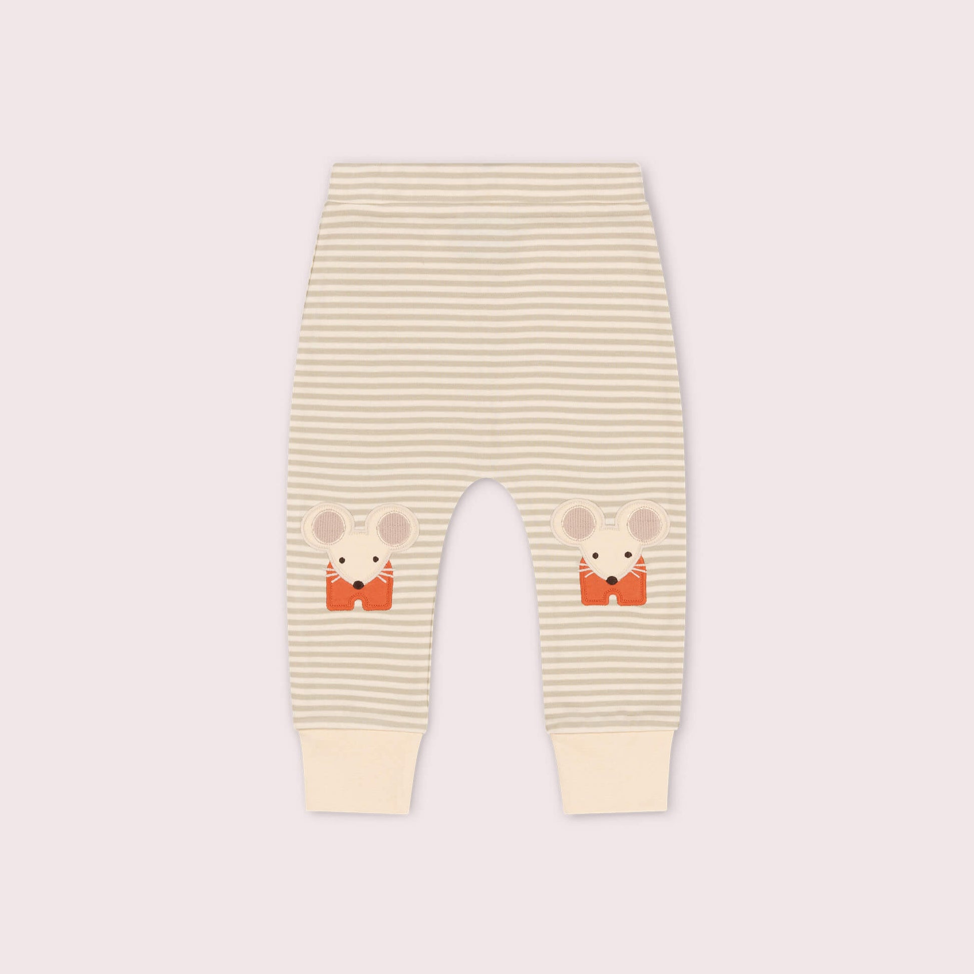 Little Mouse Knee Patch Striped Joggers Pink / 5-6y