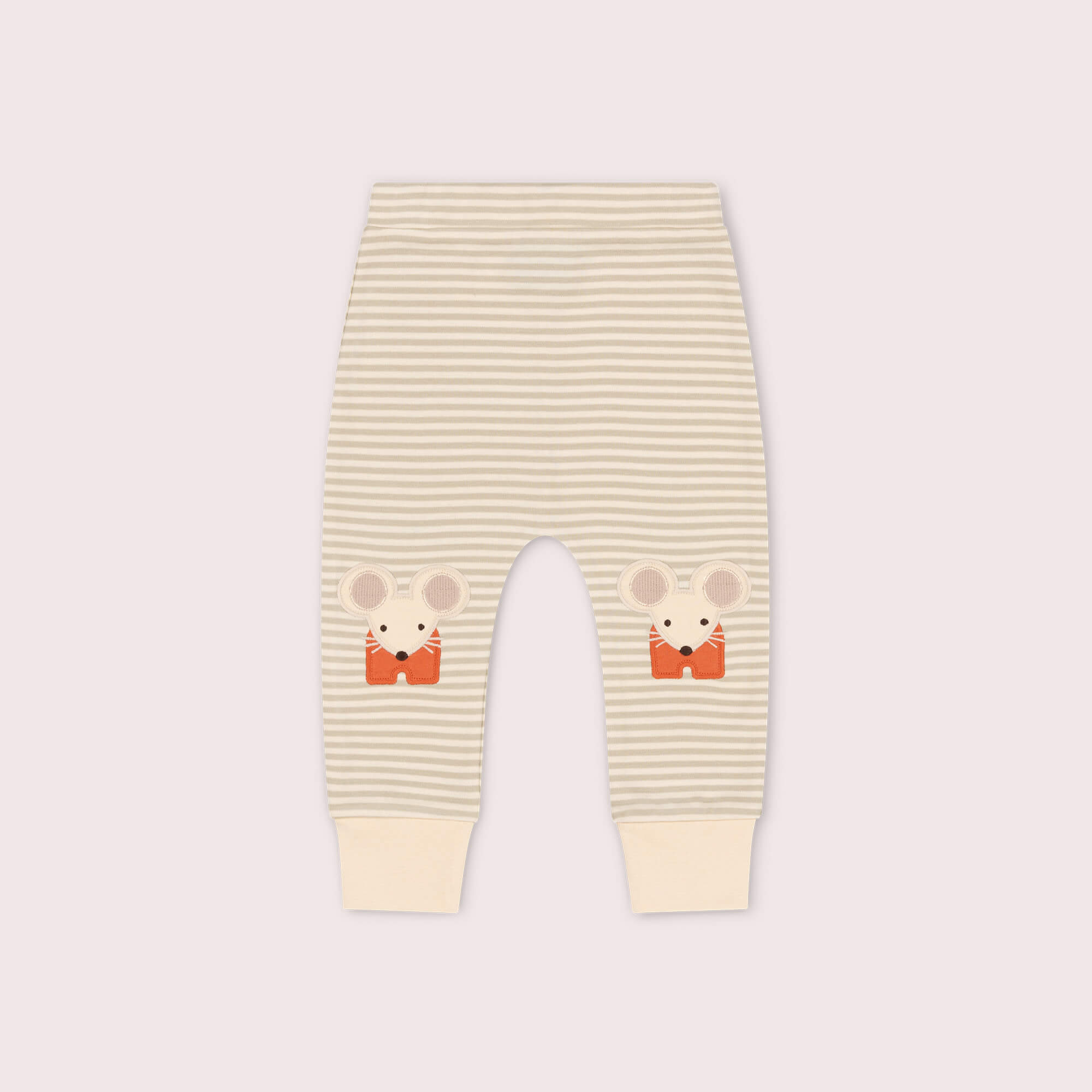 Little Mouse Knee Patch Striped Joggers Pink / 5-6y