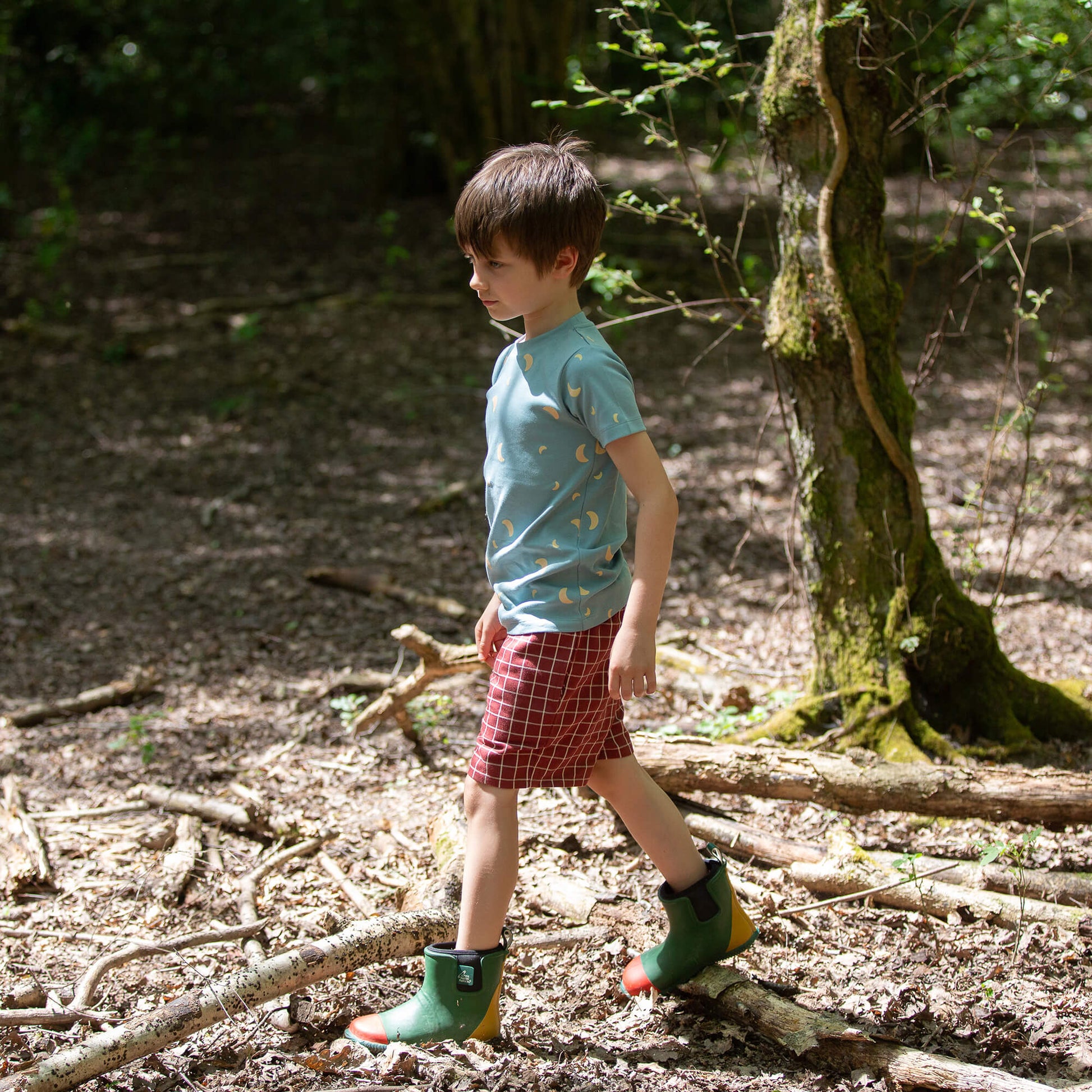 Ginger Check By The Sea Shorts Orange / 7-8y