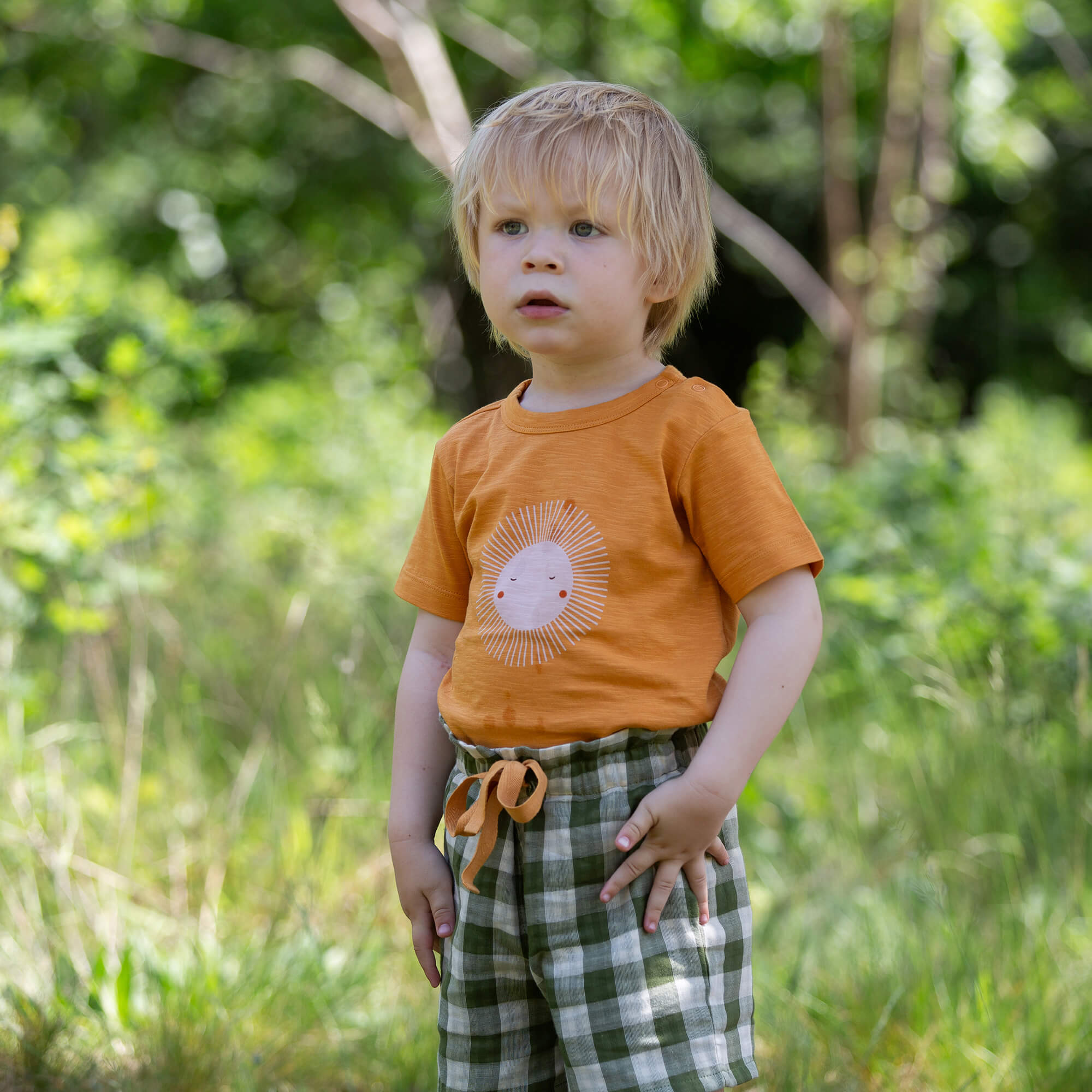 Chive Green Check By The Sea Shorts Green / 7-8y