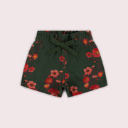 Olive Poppies By The Sea Shorts Green / 7-8y