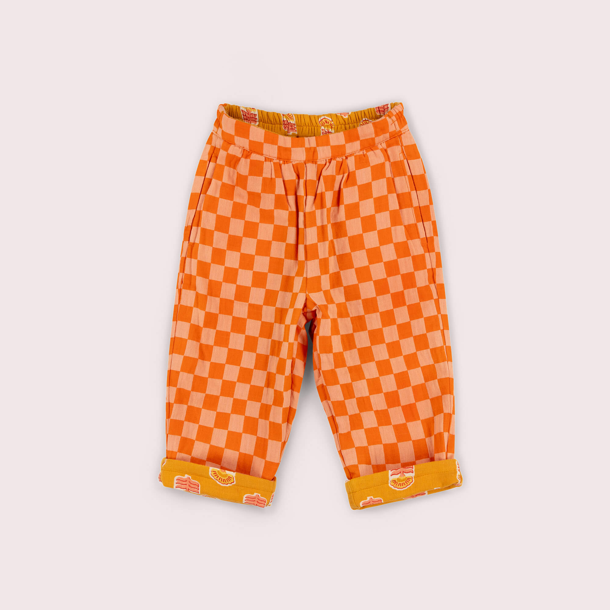 Gold Flowers Reversible Pull On Trousers Gold / 7-8y