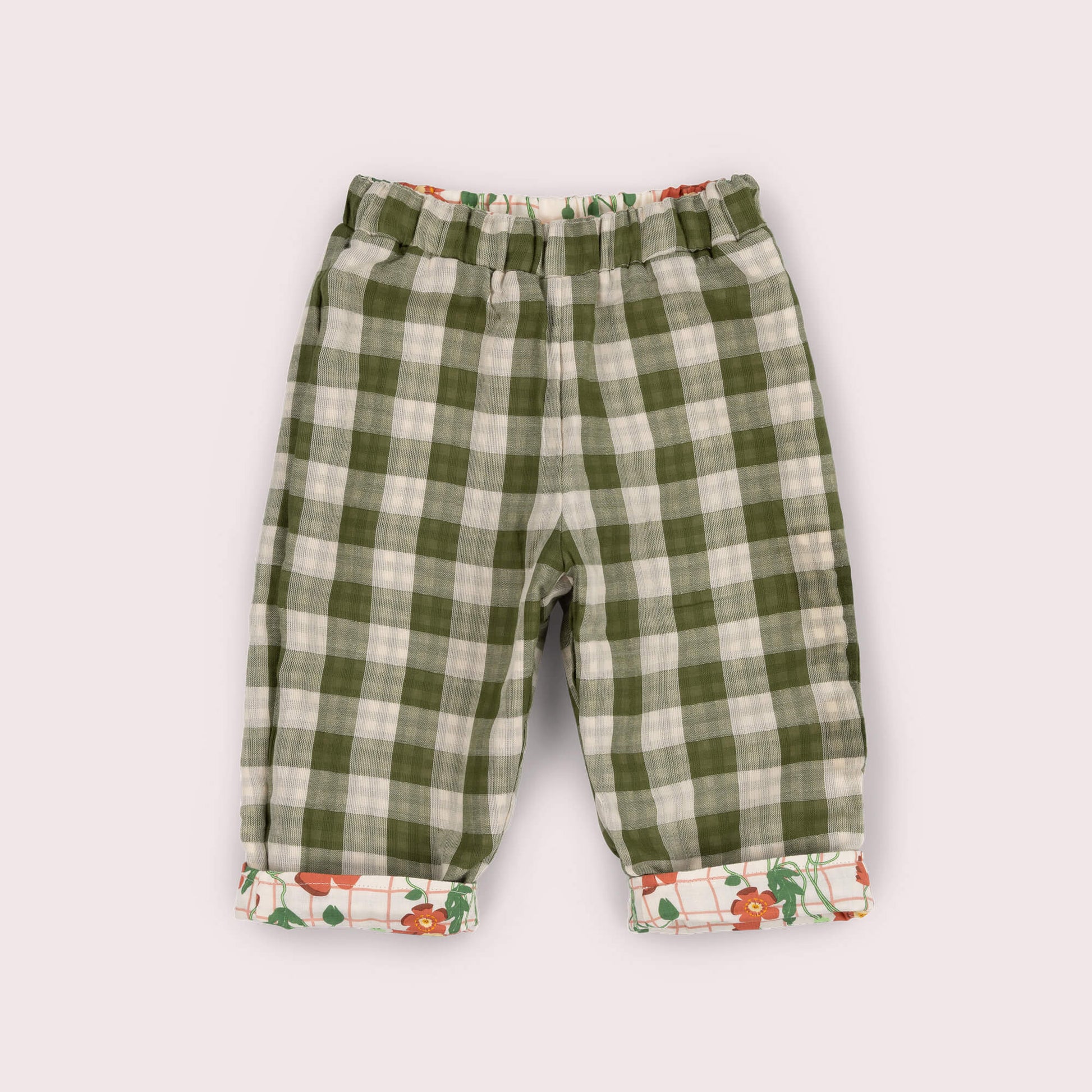 Cream Wild Poppies Reversible Pull On Trousers Cream / 7-8y