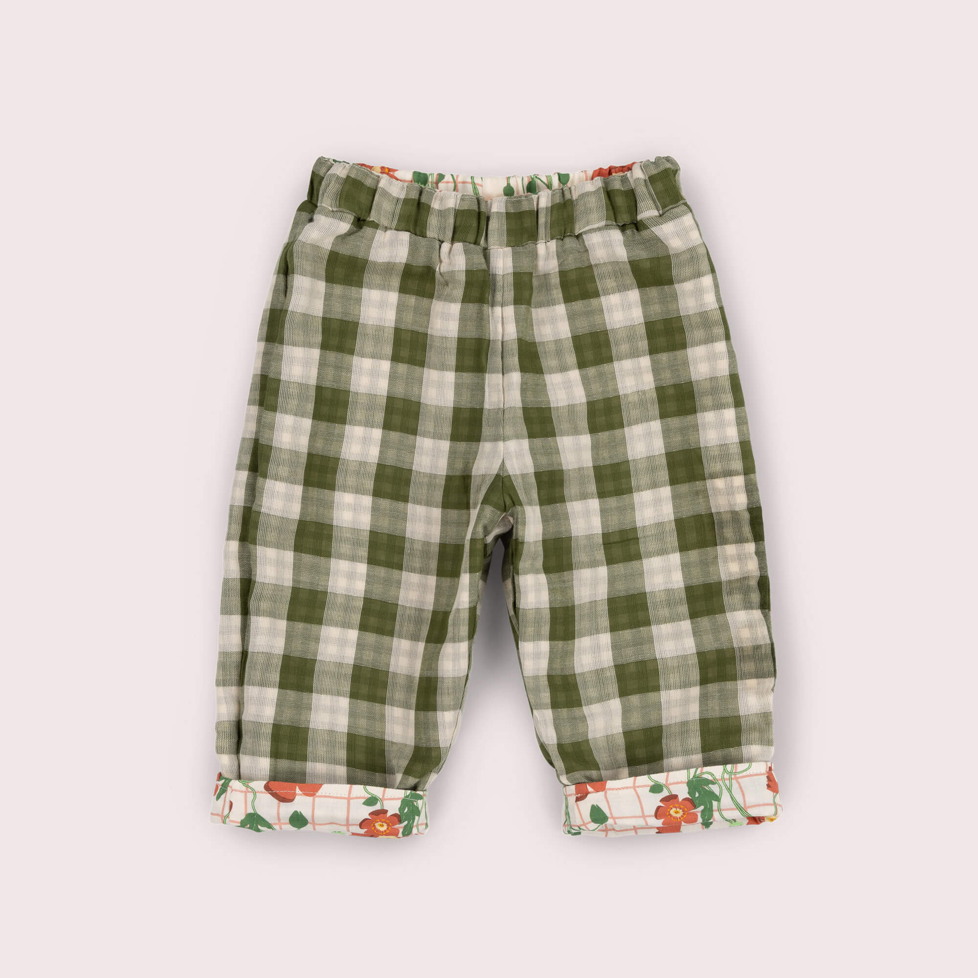 Cream Wild Poppies Reversible Pull On Trousers Cream / 7-8y
