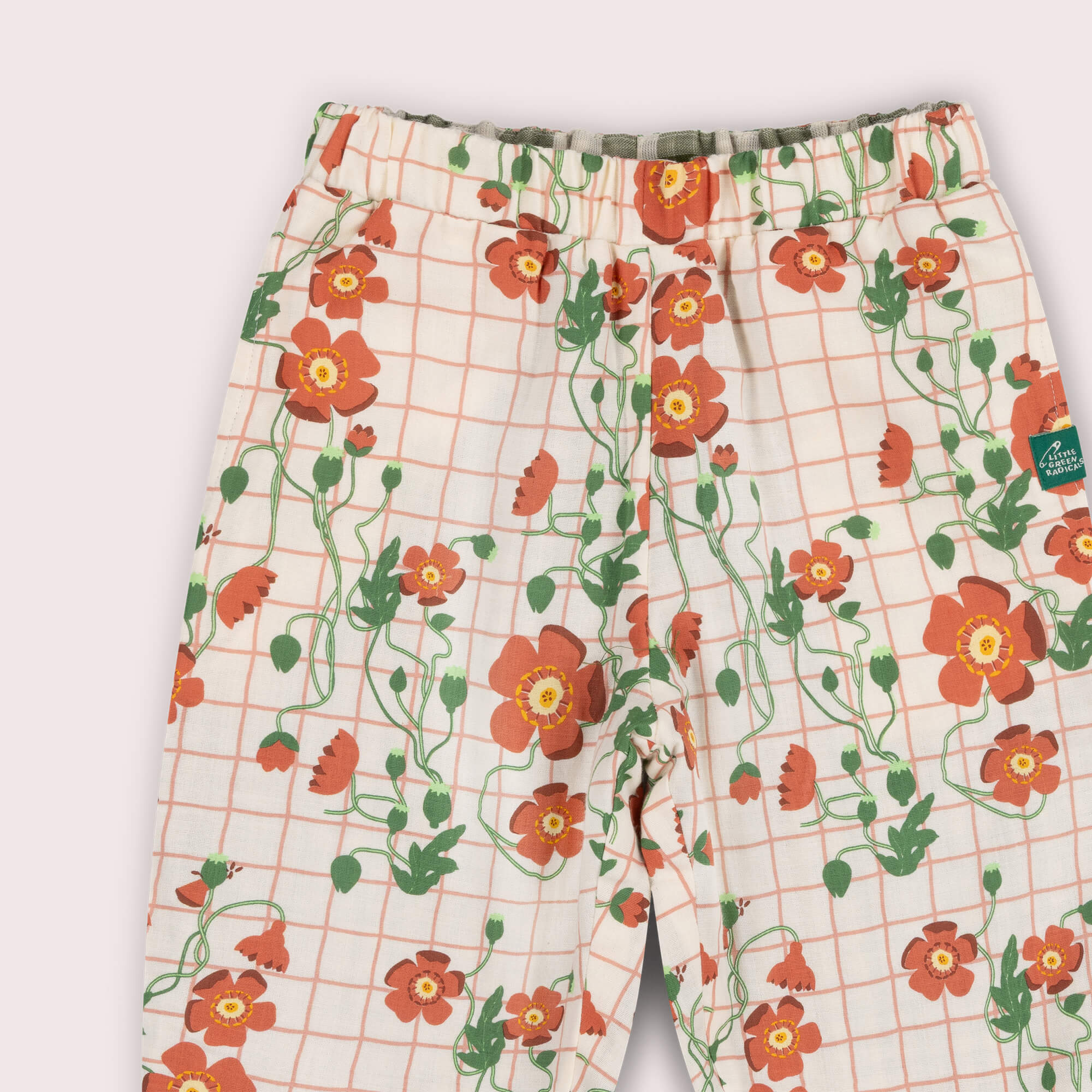 Cream Wild Poppies Reversible Pull On Trousers Cream / 7-8y