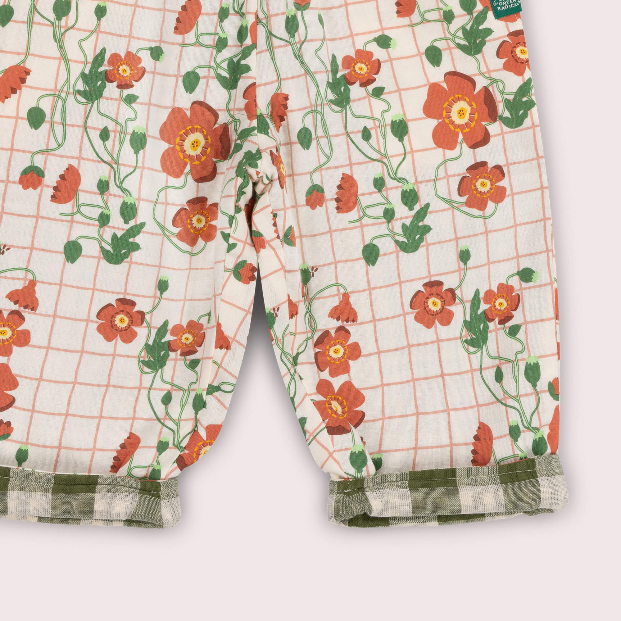 Cream Wild Poppies Reversible Pull On Trousers Cream / 7-8y