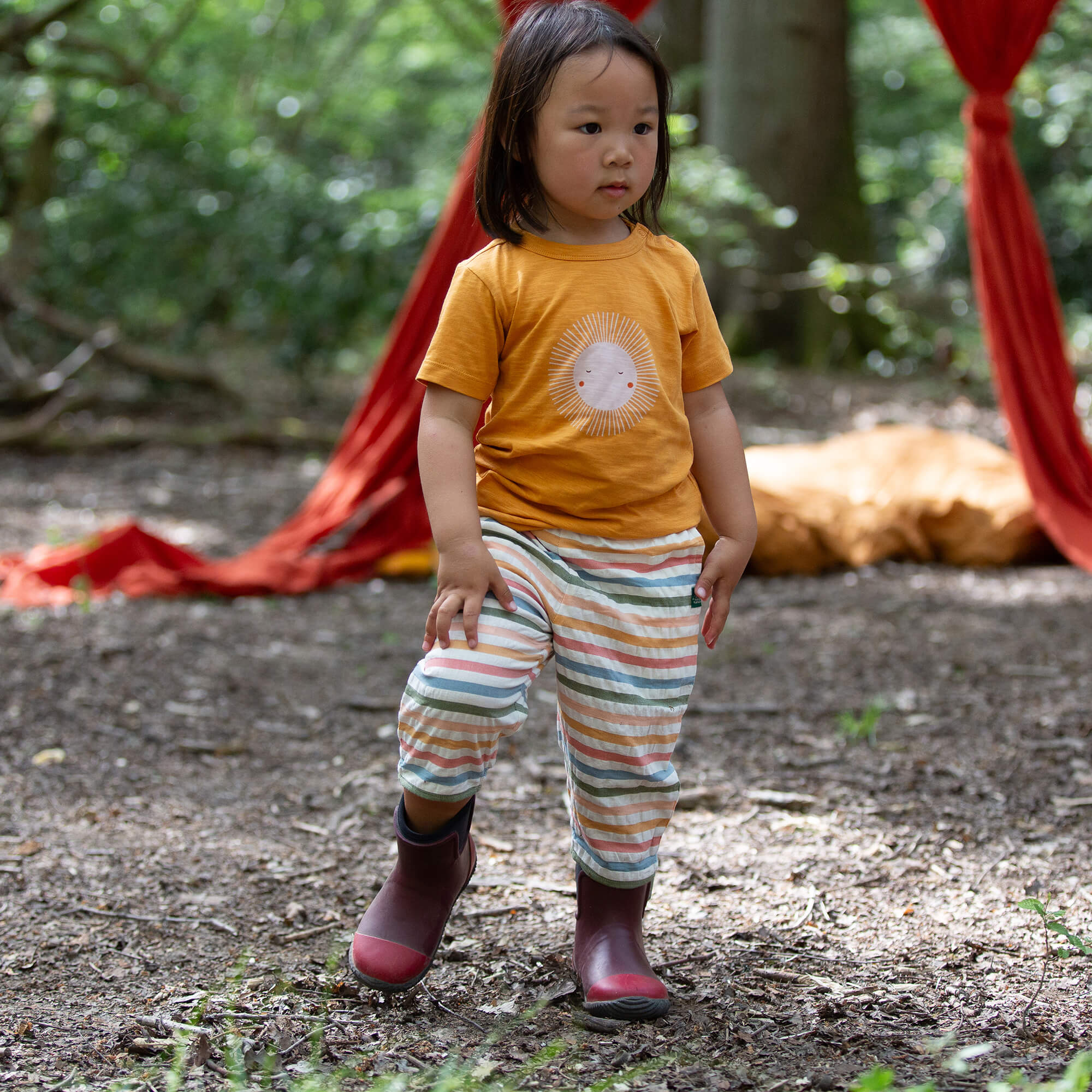 Rainbow Days Striped Reversible Pull On Trousers Multi / 7-8y