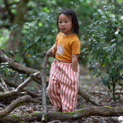 Sunset Red Striped Barrel Trousers Red / 7-8y