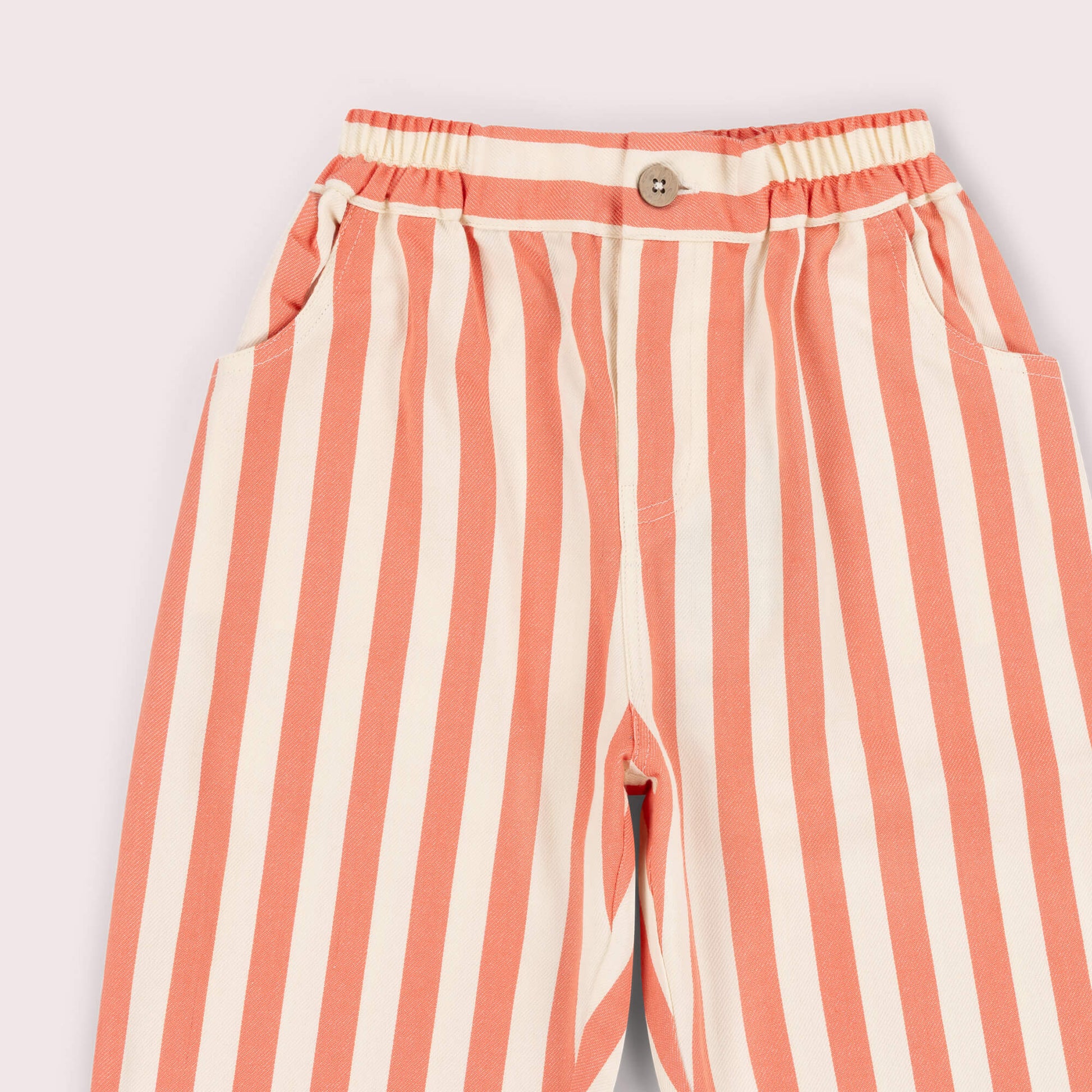 Sunset Red Striped Barrel Trousers Red / 7-8y