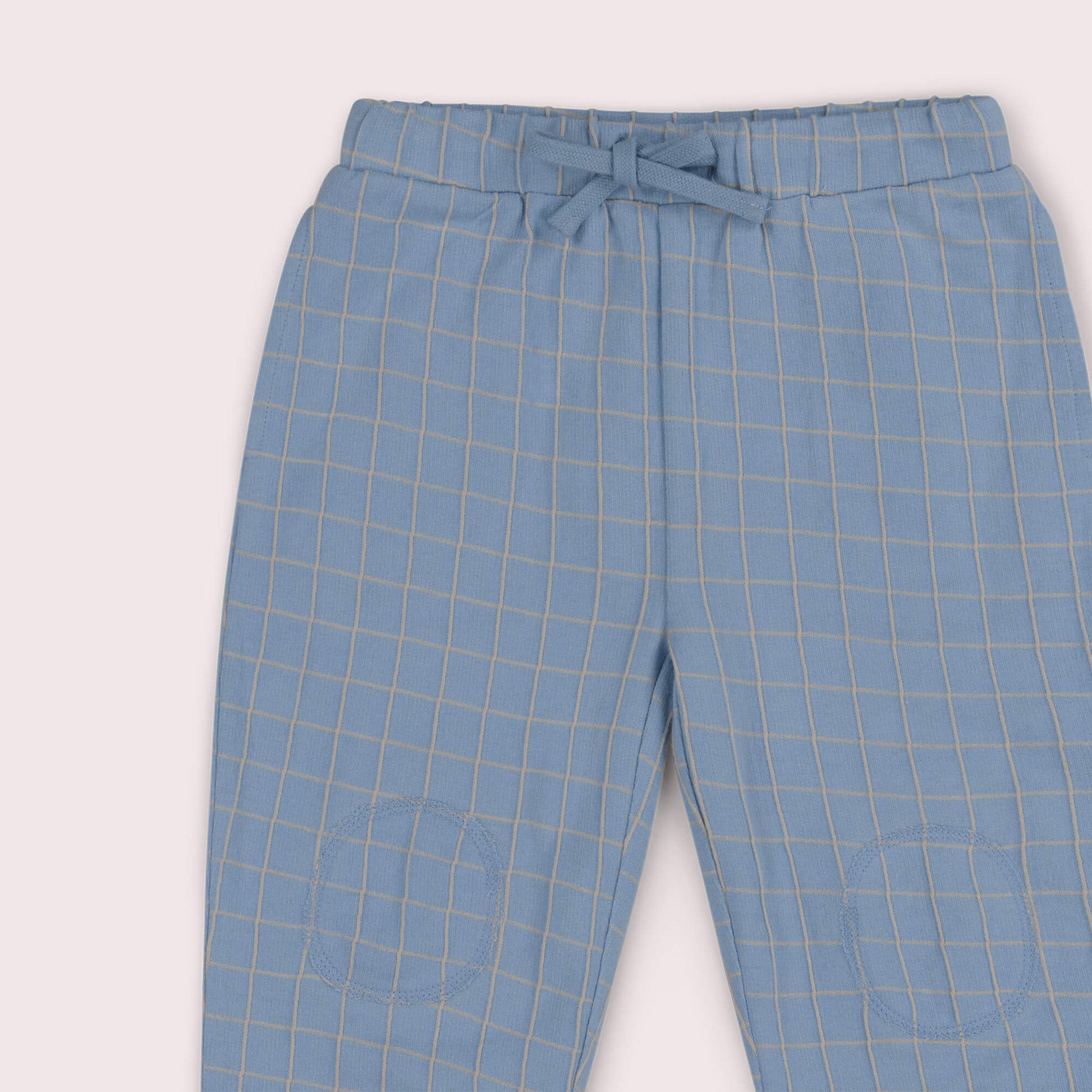 Lake Blue Check Organic Cosy Joggers Blue / 7-8y