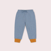 Lake Blue Check Organic Cosy Joggers Blue / 7-8y