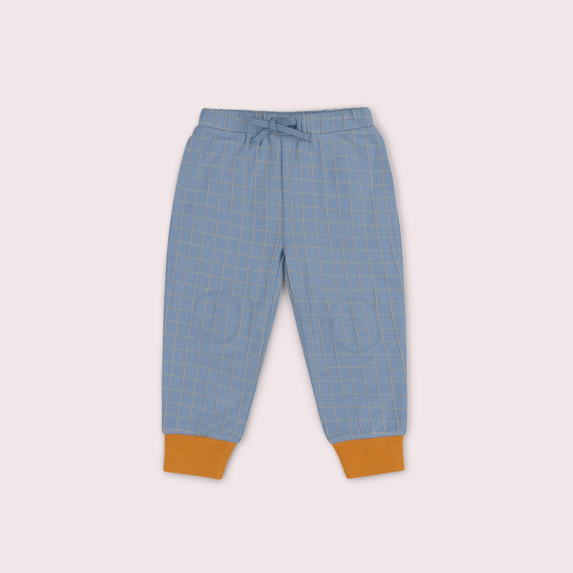 Lake Blue Check Organic Cosy Joggers Blue / 7-8y